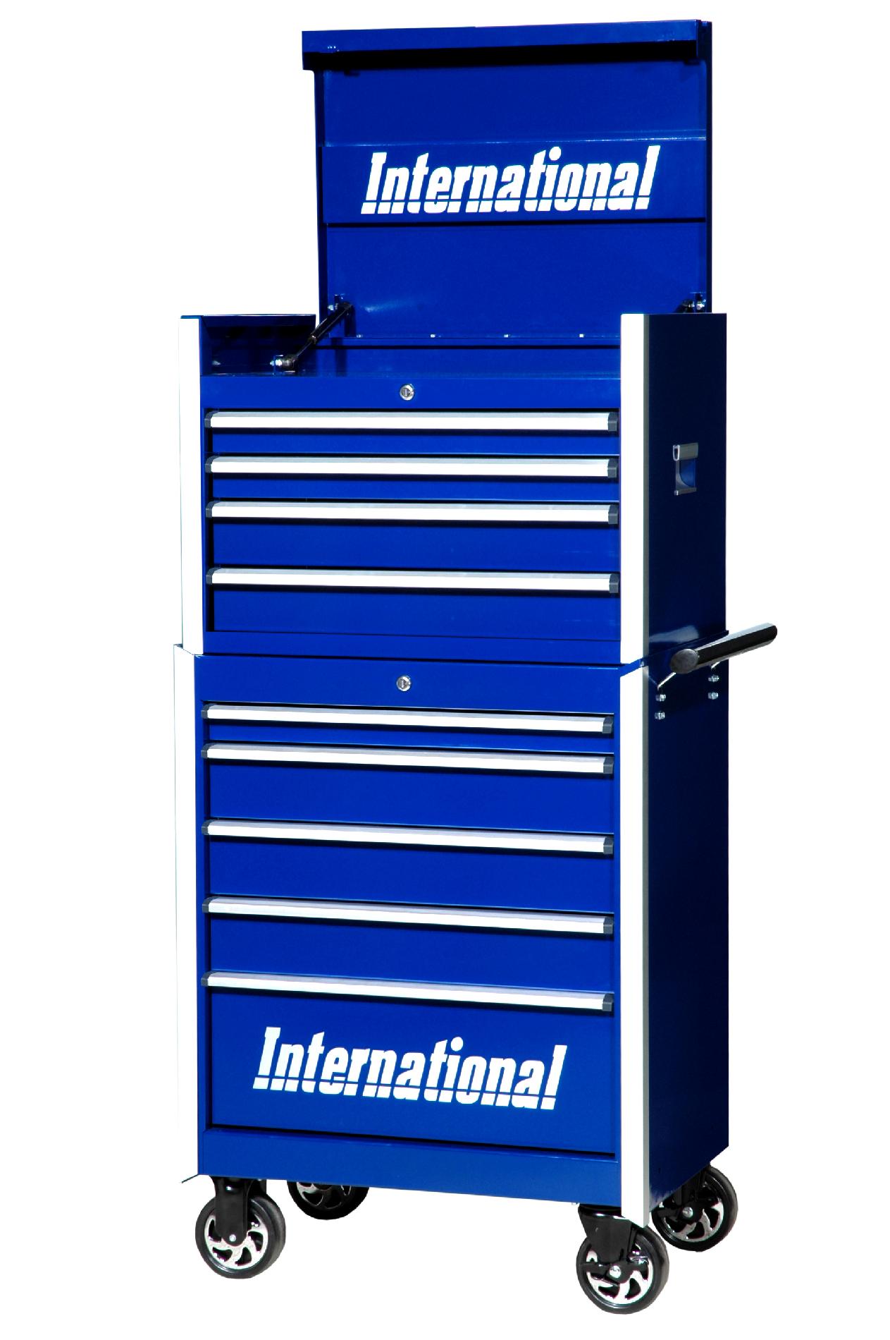 International 27-Inch 9-Drawer Professional Tool Storage Combo  Blue