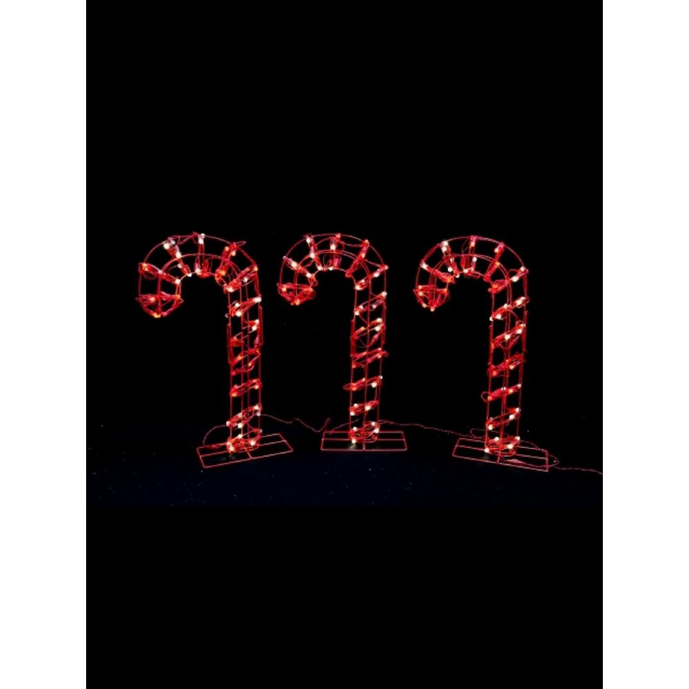 180 LED Candy Cane Pathway Lights Set of 3