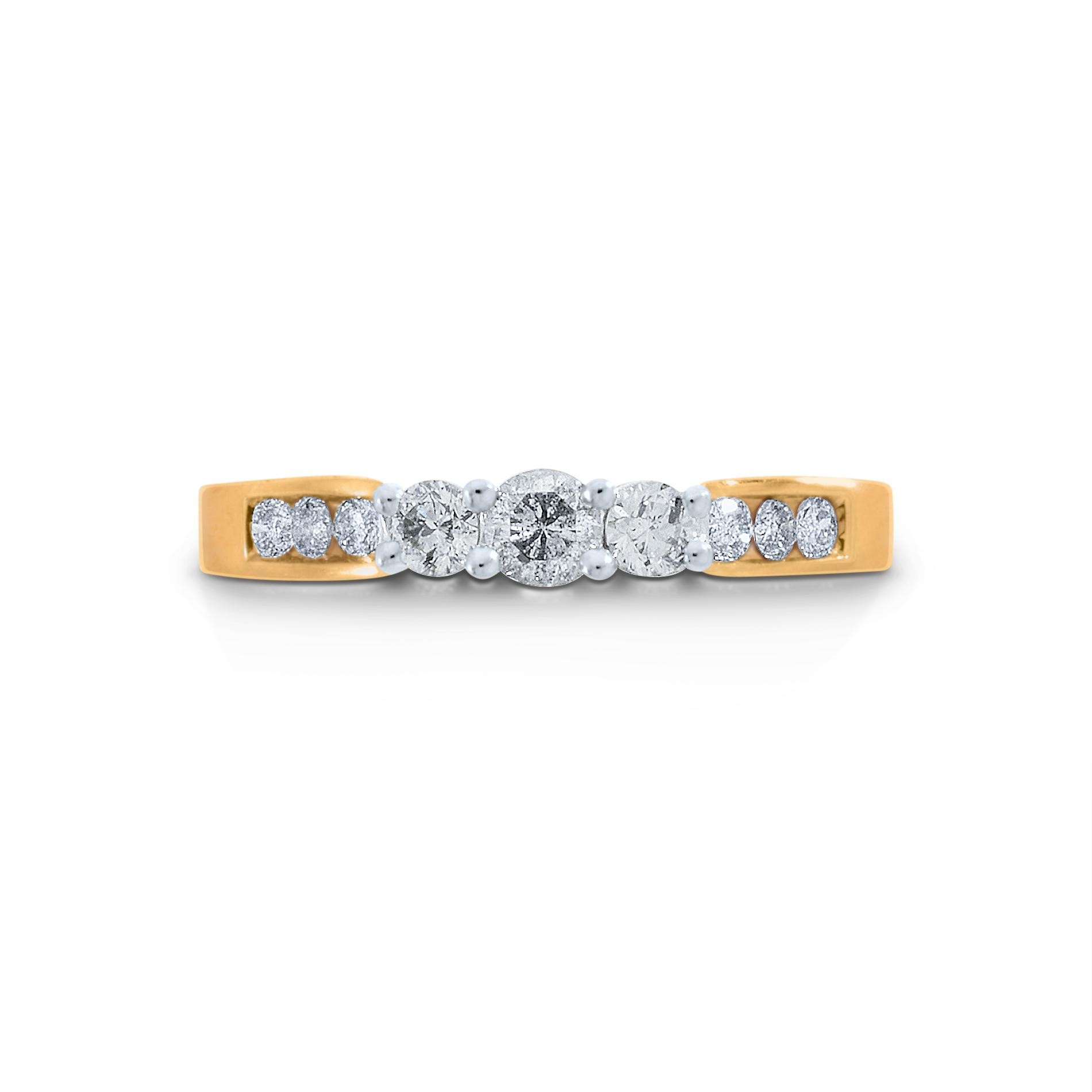 1/2 Cttw. Round 10k Yellow Gold Diamond Engagement Ring