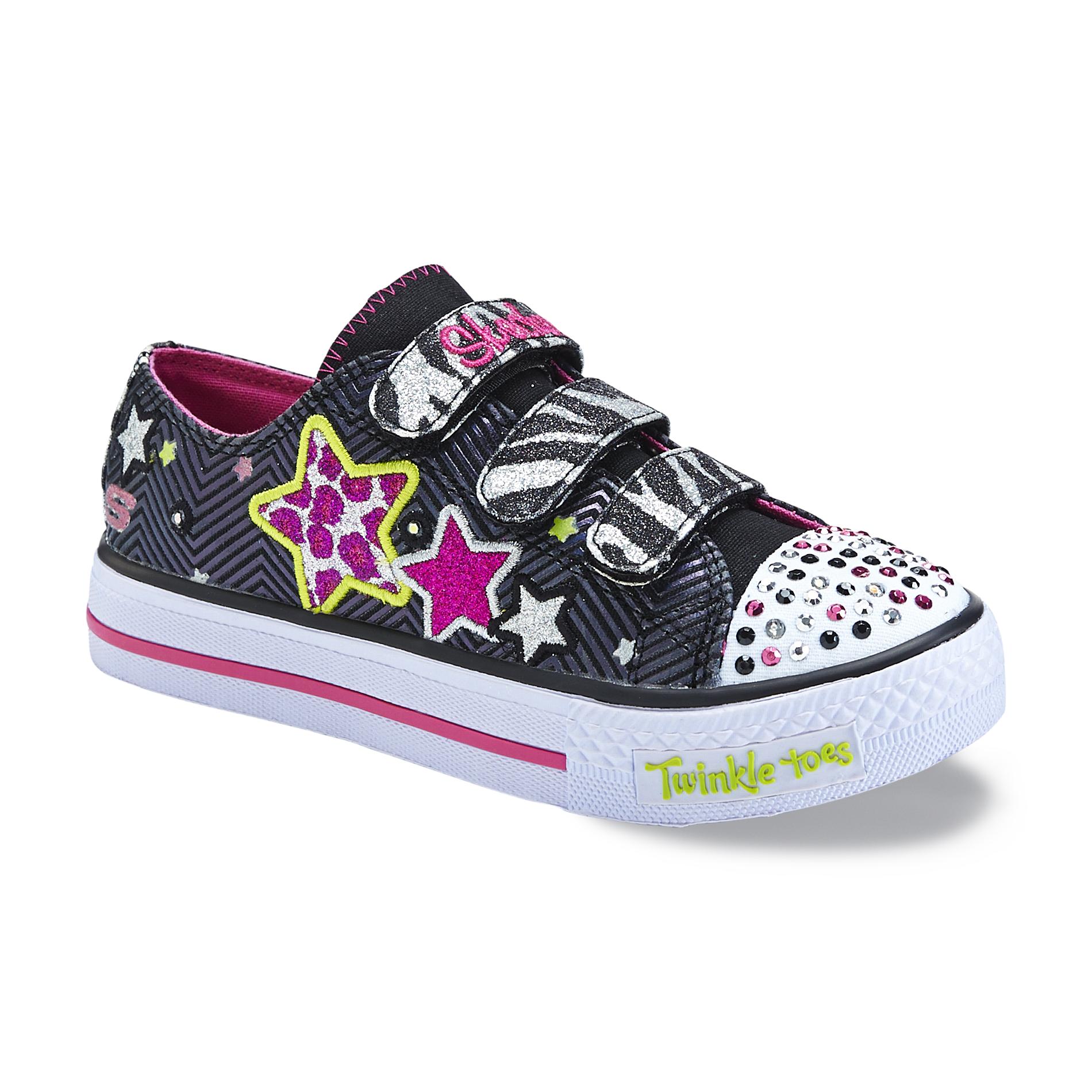 Skechers Girl's Twinkle Toes Wild Starlight Black Light-Up Sneakers 11 - (Toddler/Youth)