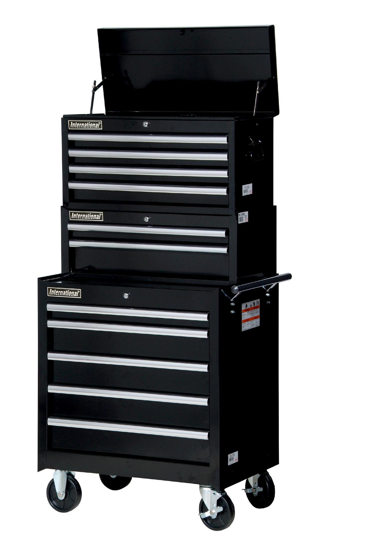 International 27-Inch 11-Drawer Tool Storage Combo  Black