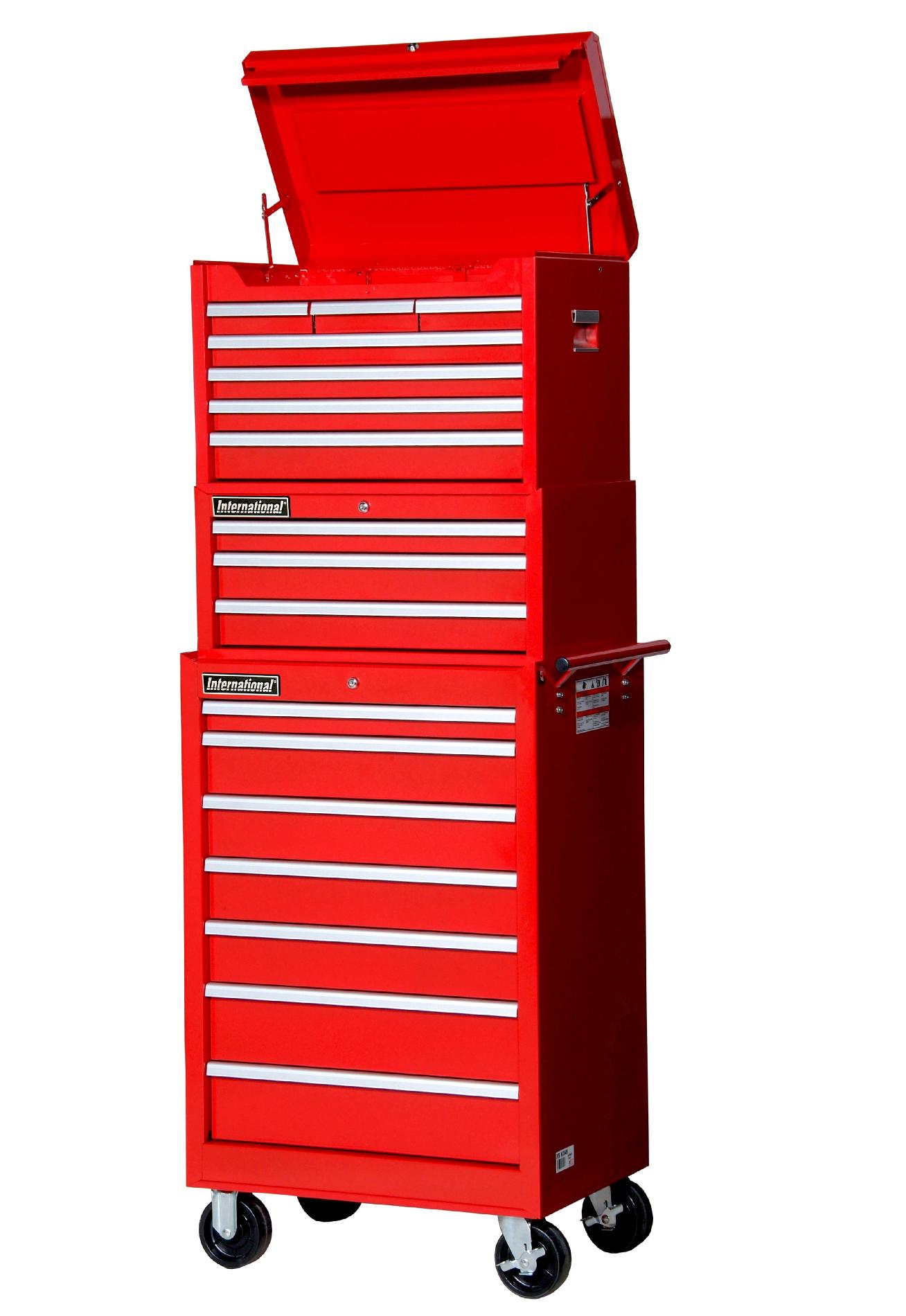 International 27-Inch 17-Drawer Tool Storage Combo - Red