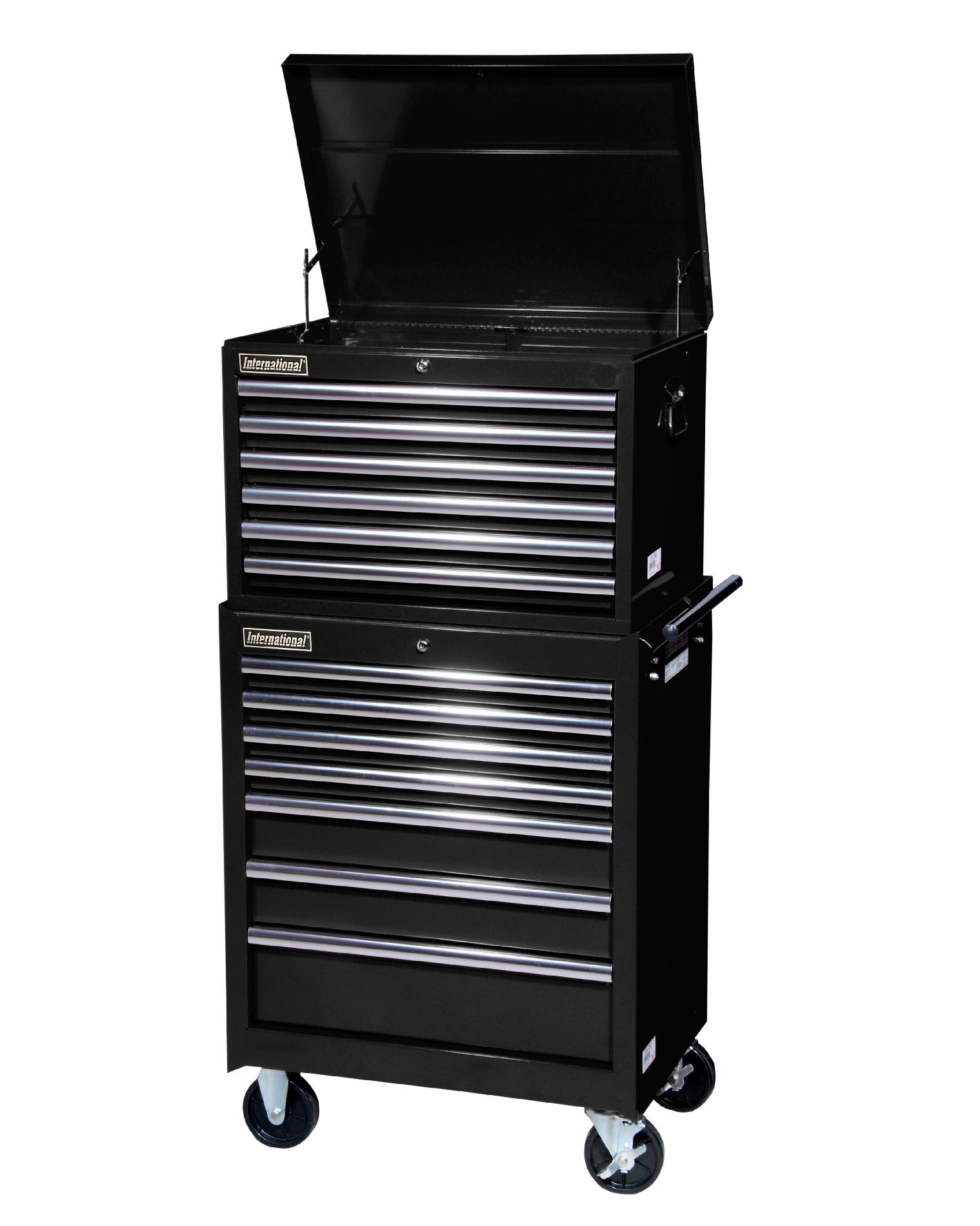 International 27-Inch 13-Drawer Tool Storage Combo  Black