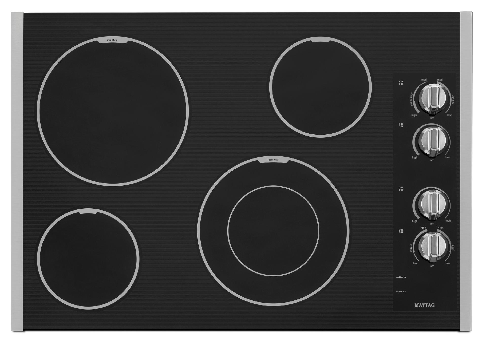 Maytag 30″ Electric Glass Cooktop W/ Dualchoice Element Stainless