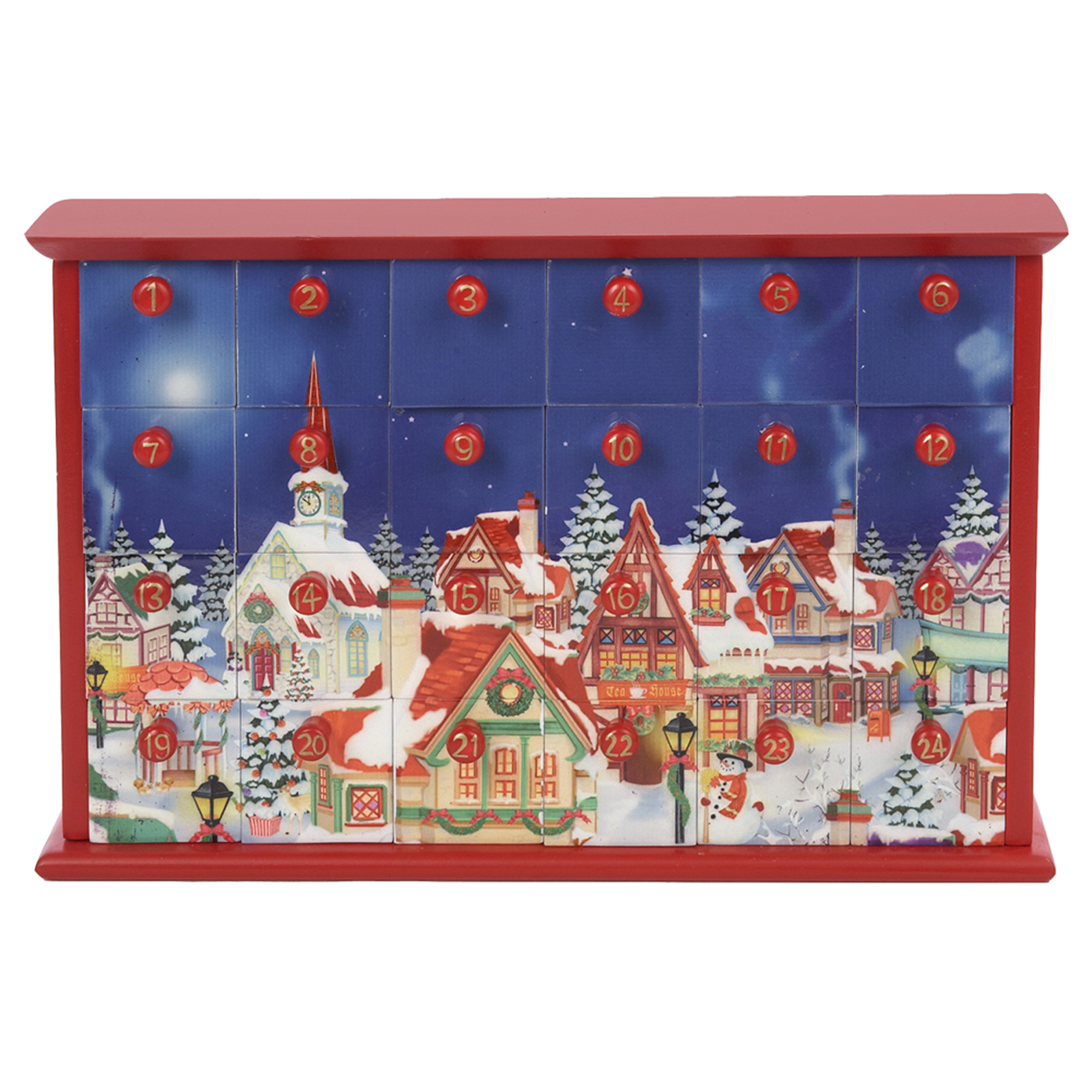 12.4" Advent Calendar with 24 Empty Drawers