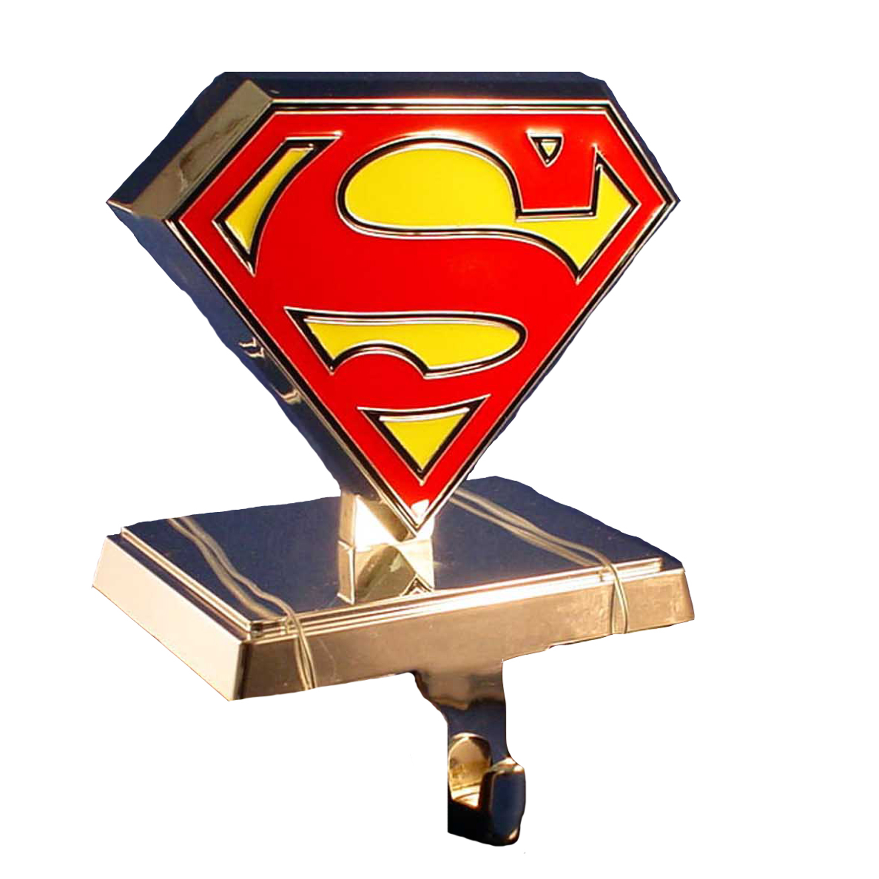 Silver Superman Logo Stocking Hanger