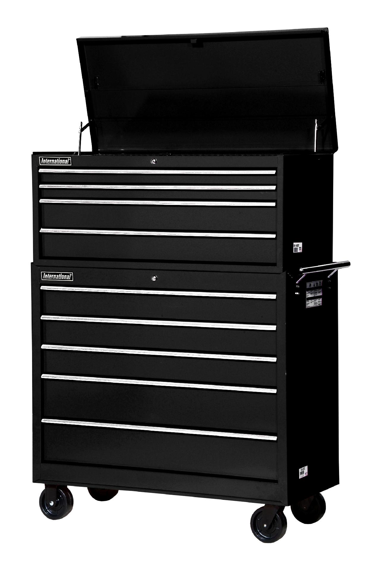 International 42-Inch 9-Drawer Tool Storage Combo  Black