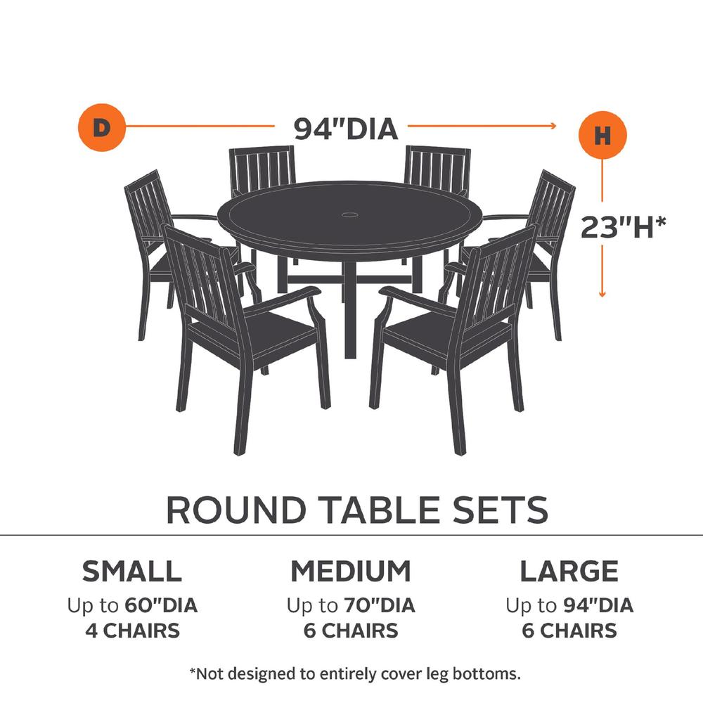 Classic Accessories Veranda Elite Patio Table and Chair Set Cover - Round