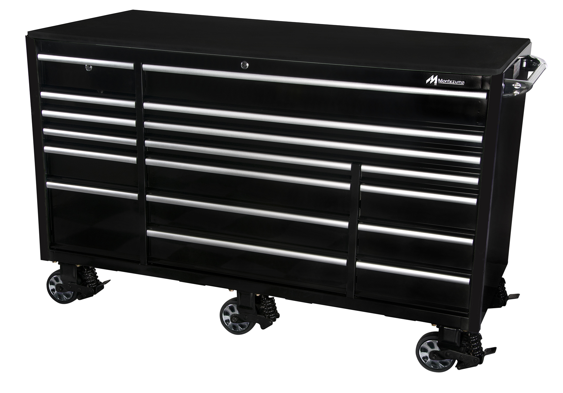 Montezuma 72 Elite 17-Drawer Roller Cabinet - Black
