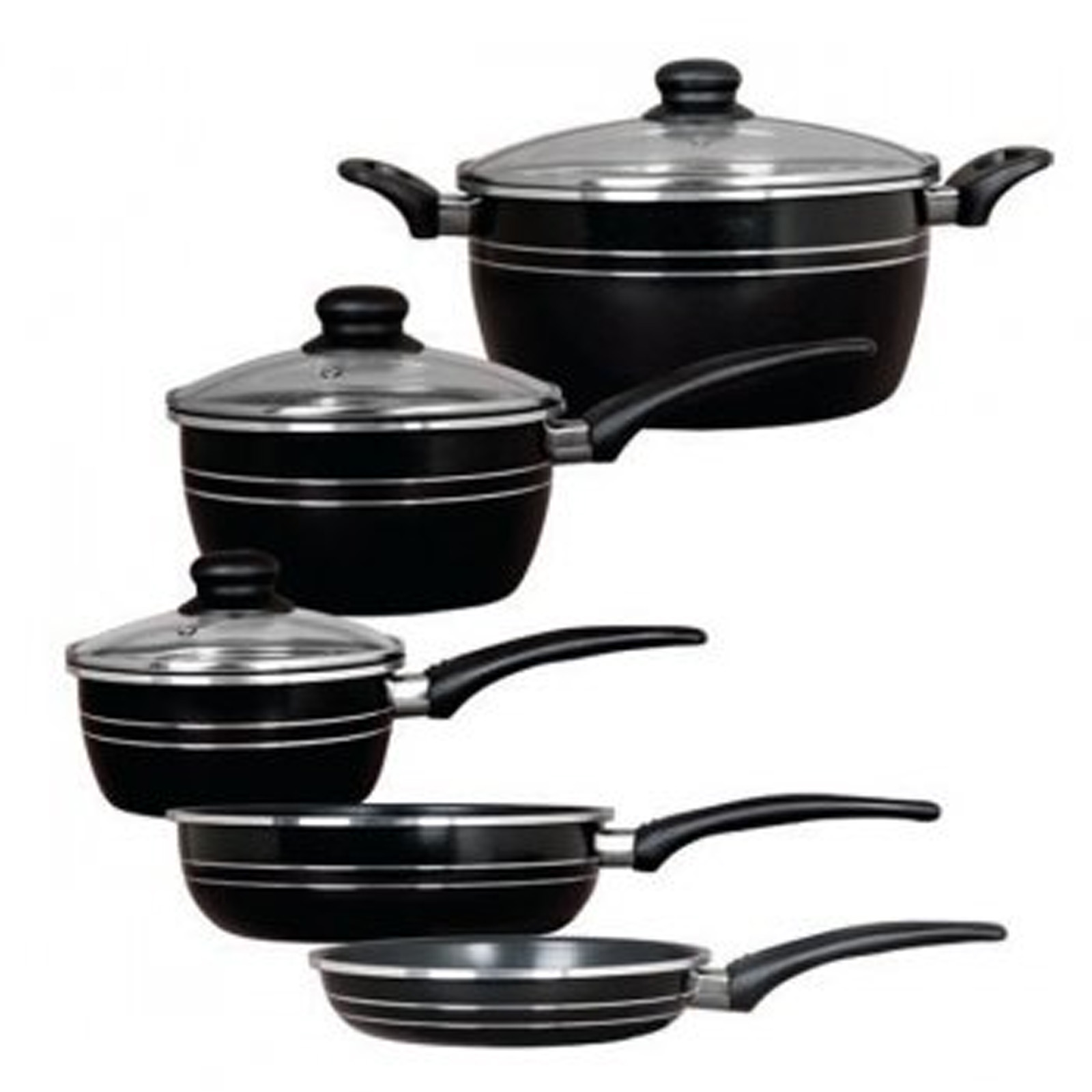Gibson 8pc Eastmont Collection Cookware Set- Black