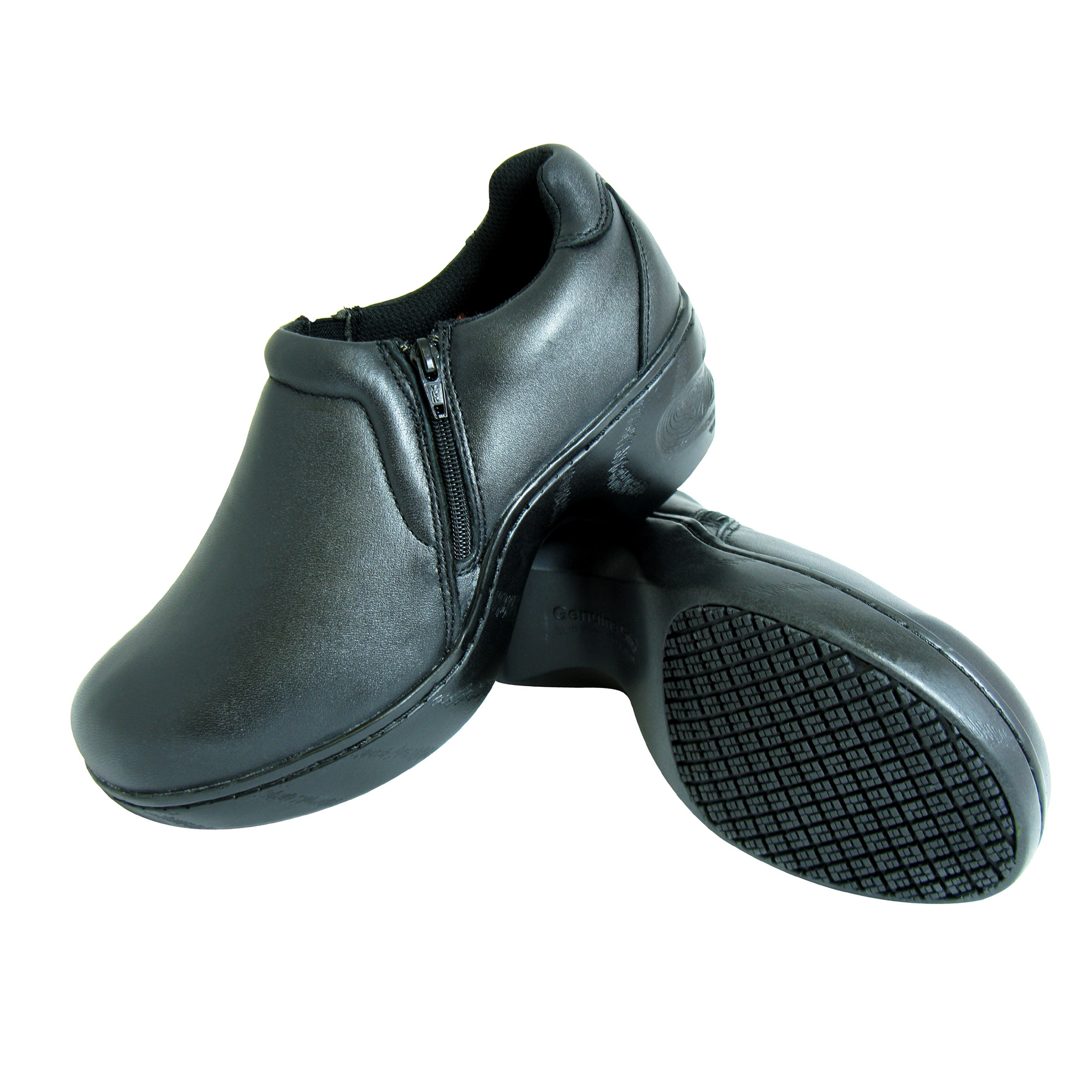 Women Slip-Resistant Slip on Zipper Work Shoes 460 Black