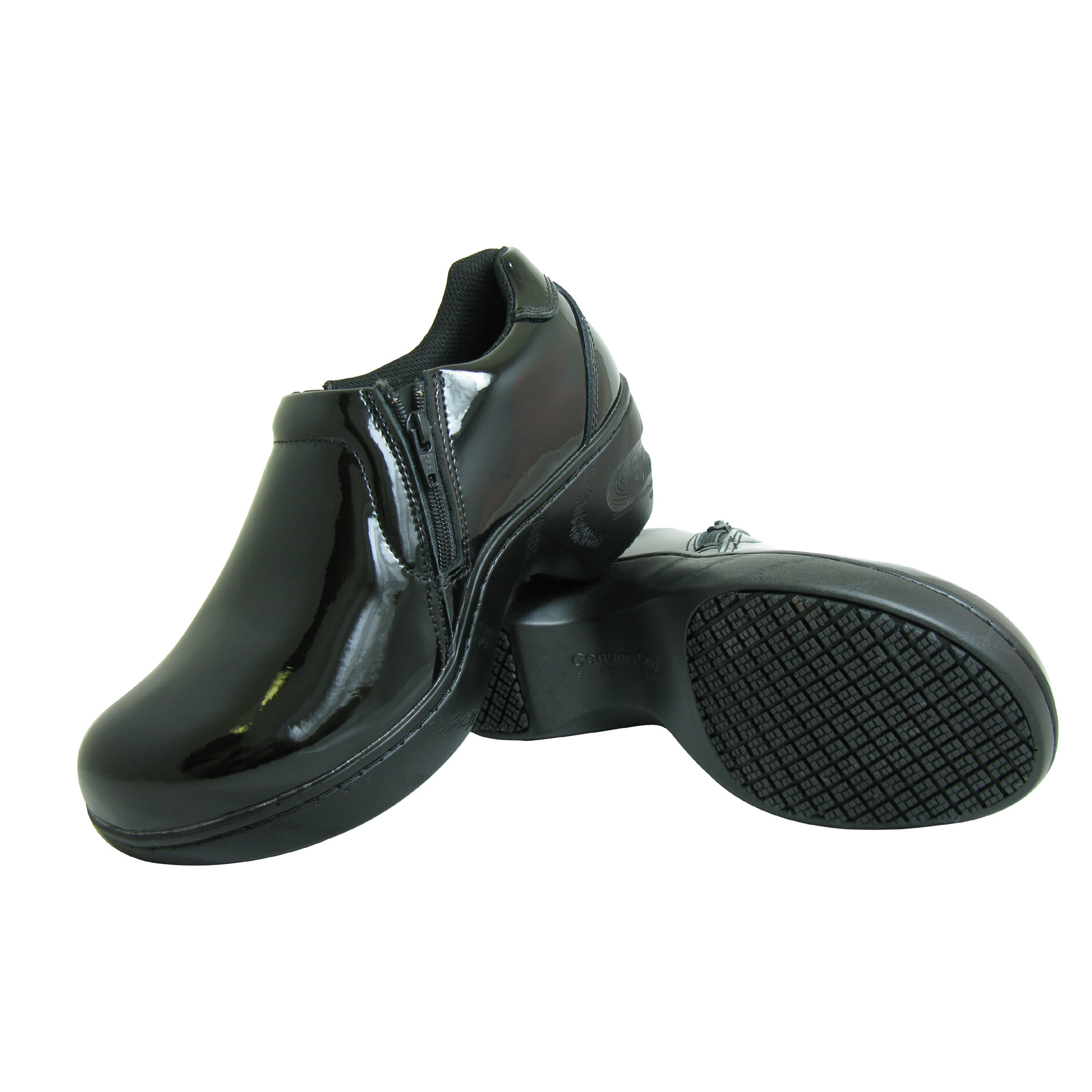 Women Slip-Resistant Slip on Zipper Work Shoes 461 Patent  Black