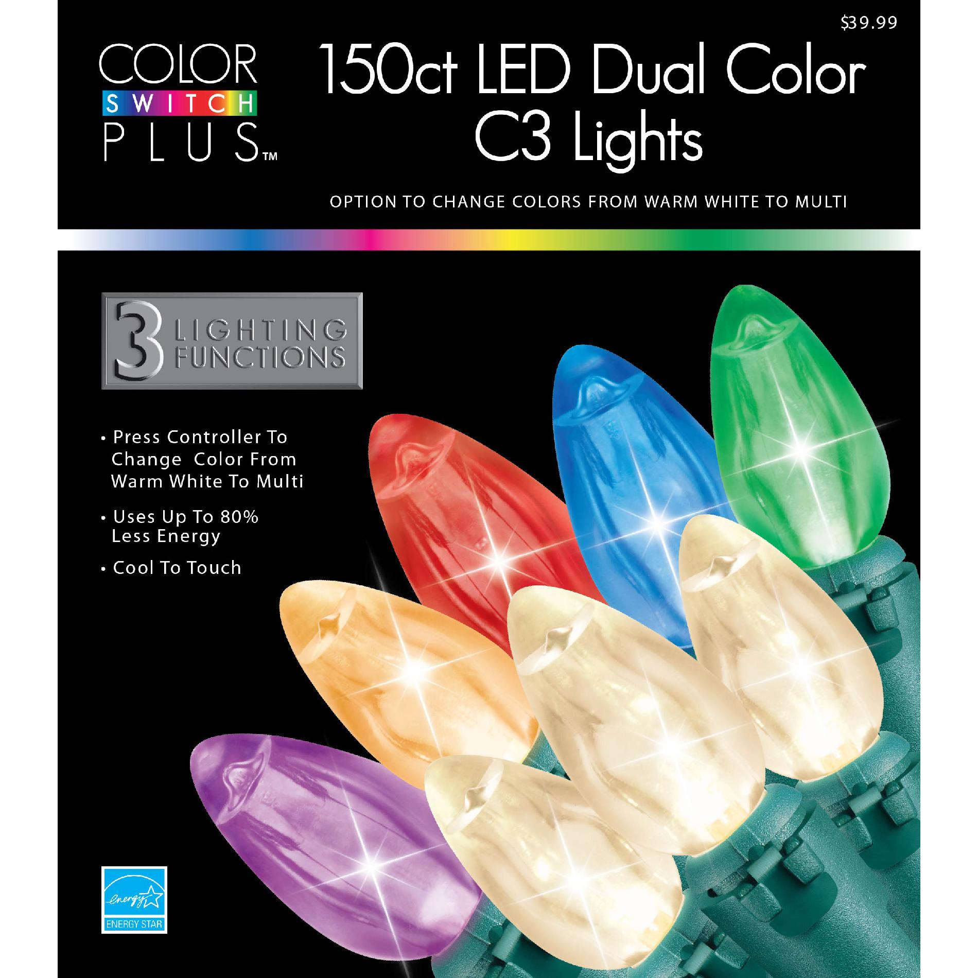 Color Switch Plus 150 MultiColor 3 Function C3 LED Christmas Lights
