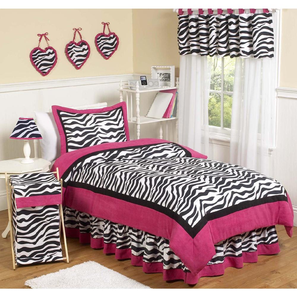 Sweet Jojo Designs Zebra Pink Collection 3pc Full/Queen Bedding Set