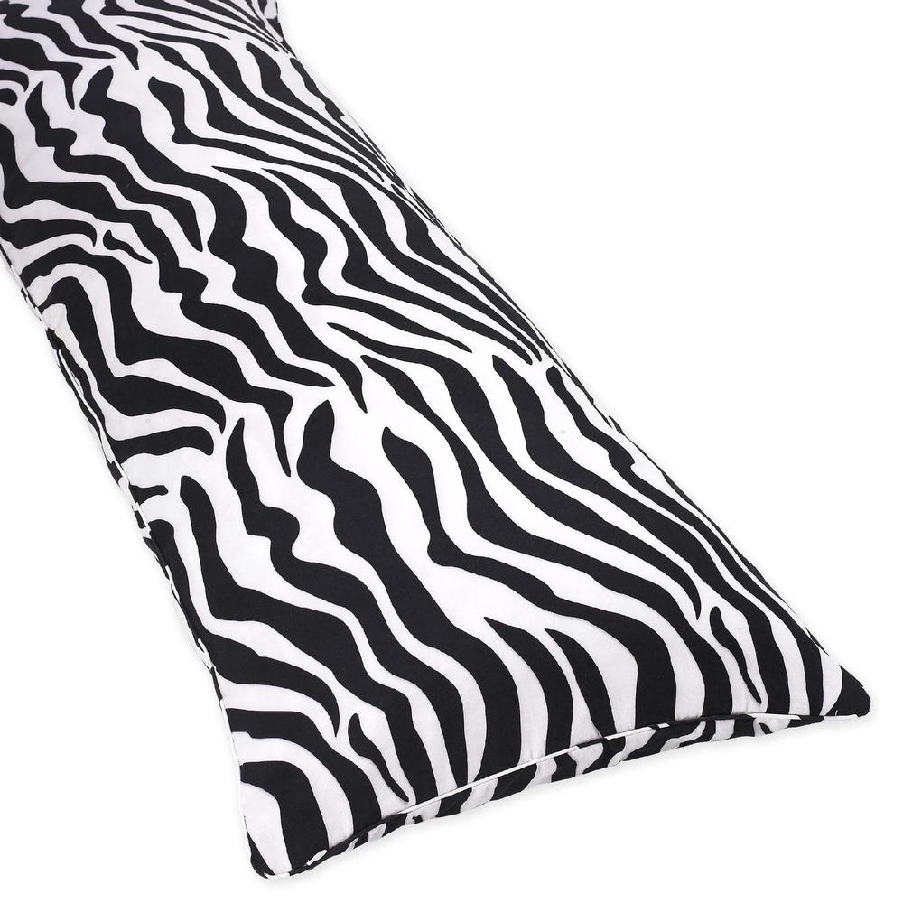 Sweet Jojo Designs Zebra Turquoise Collection Body Pillow Case