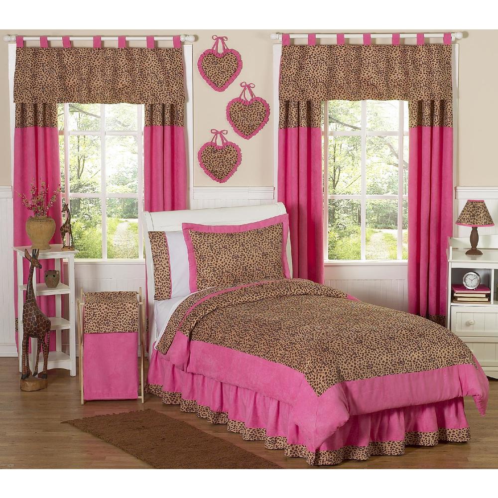 Sweet Jojo Designs Cheetah Pink Collection 3pc Full/Queen Bedding Set