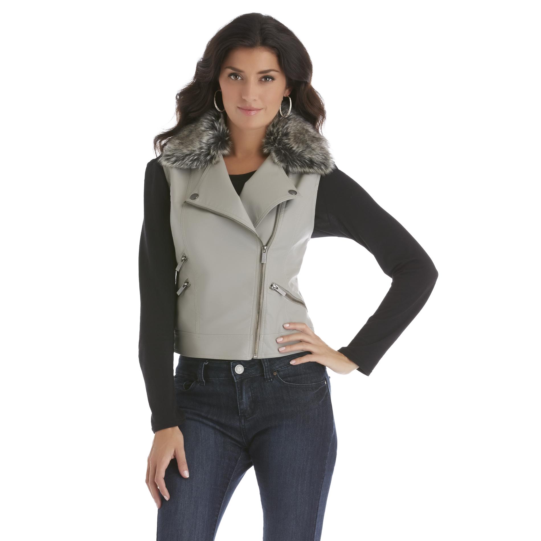 Review Women's Faux Leather Vest Faux Fur Kids Leather Jacket