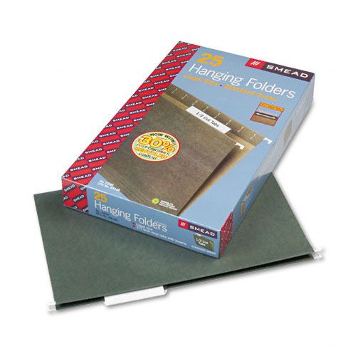 Smead Hanging Folders, 1/3 Tab, Legal, Green, 25 per Box