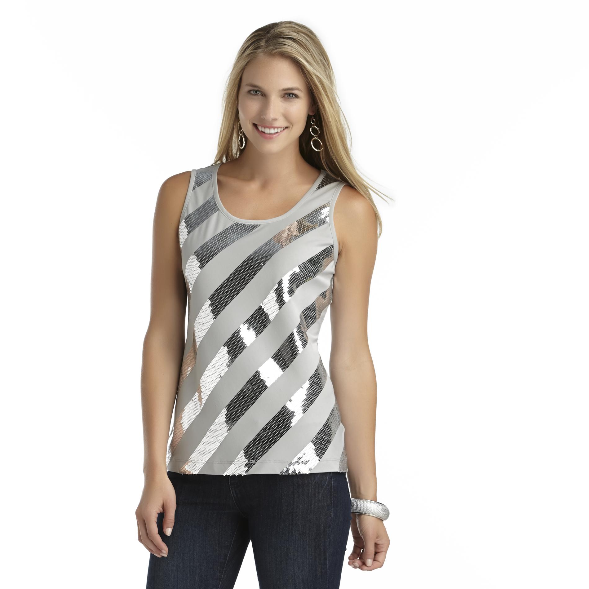 Covington Women's Sequin Tank Top Gold