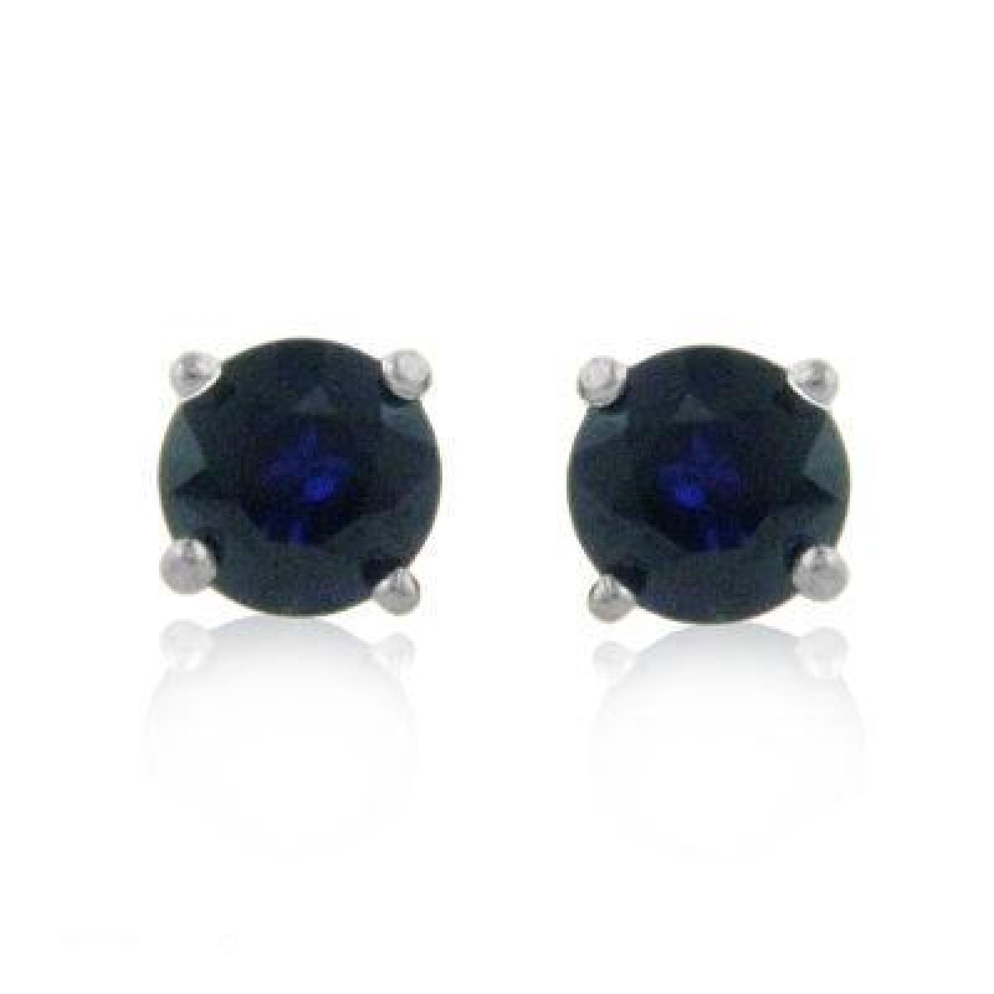 2 Carat Genuine Blue Sapphire Stud Earrings in Sterling