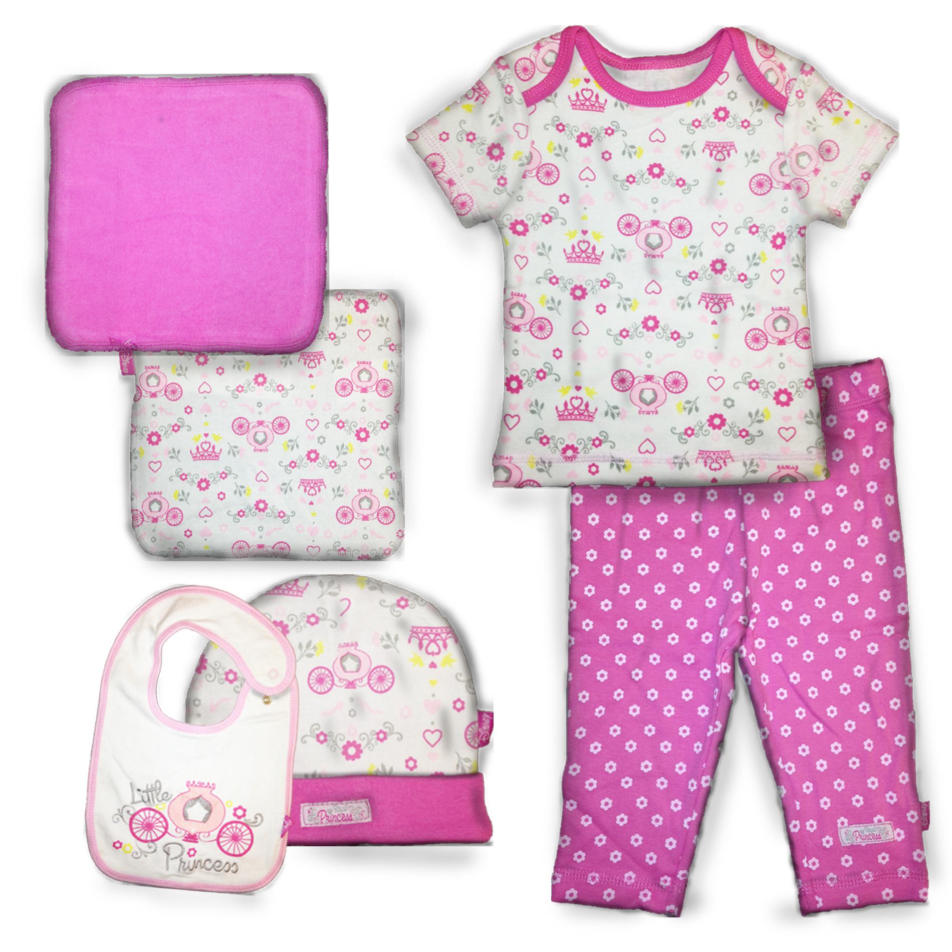 NWT Baby Girl Disney Princess 6Piece Layette Set in Gift Box Size 0