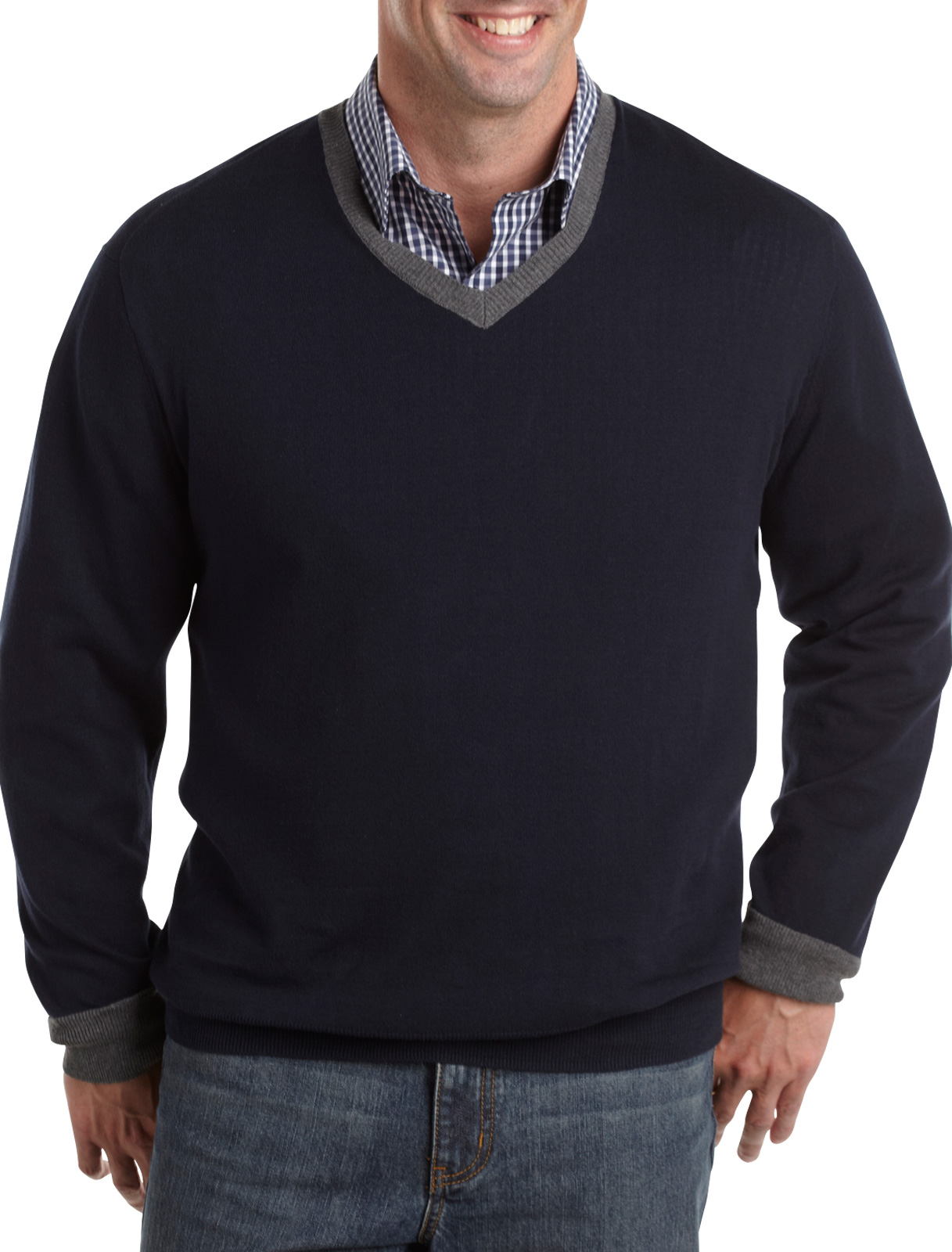 True Nation Tipped V-Neck Sweater
