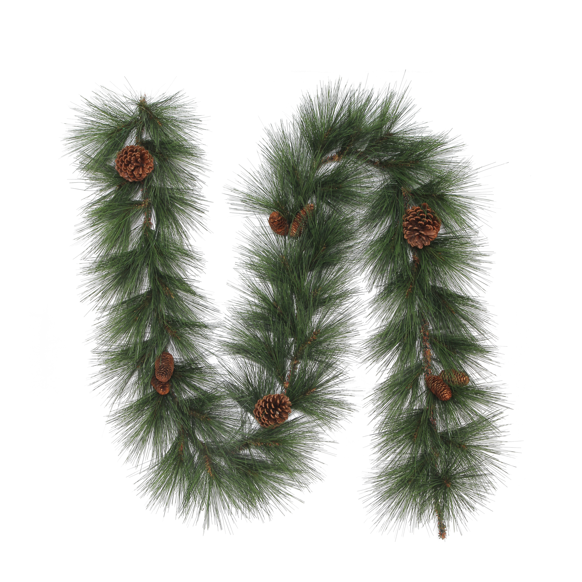 Trimming Traditions Christmas Richardson Long Needle Garland with Pinecones, 9 ft
