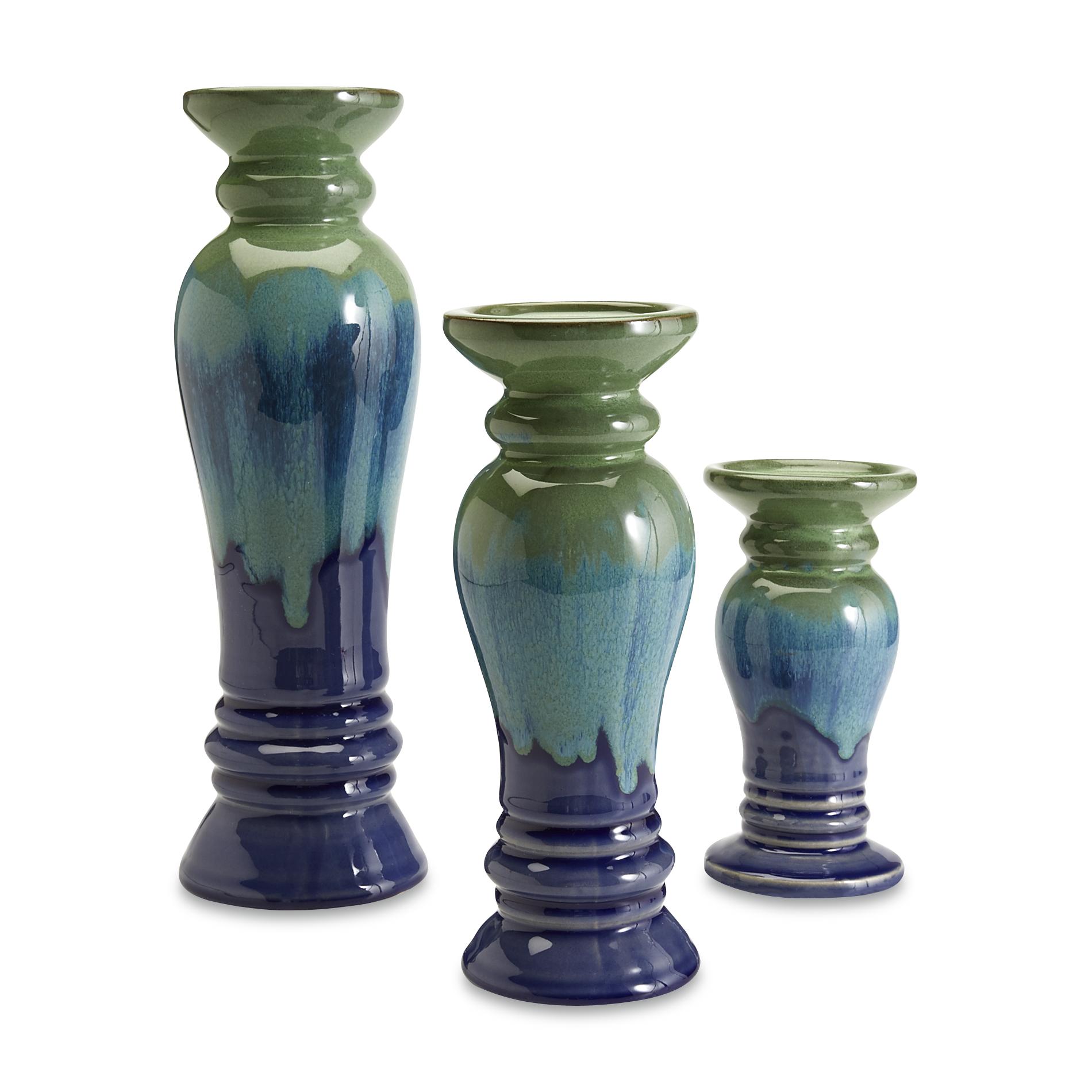 Essential Home 3Piece Ceramic Pillar Candleholder Set Shop Your Way