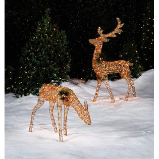 Lighted Gold Glitter Deer: Outdoor Christmas Decorations at Sears