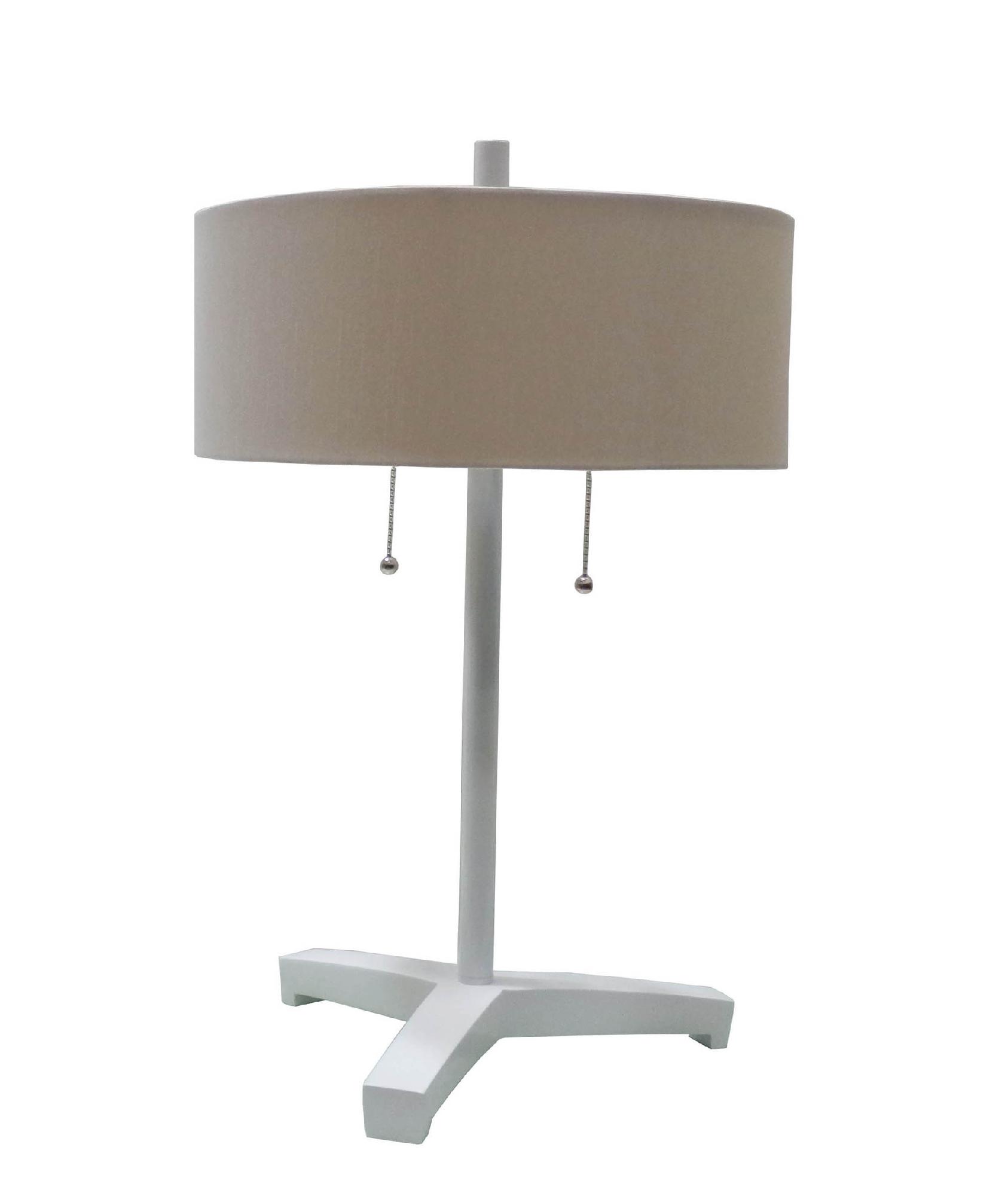 22" Poly & Metal Table Lamp with White Finish.