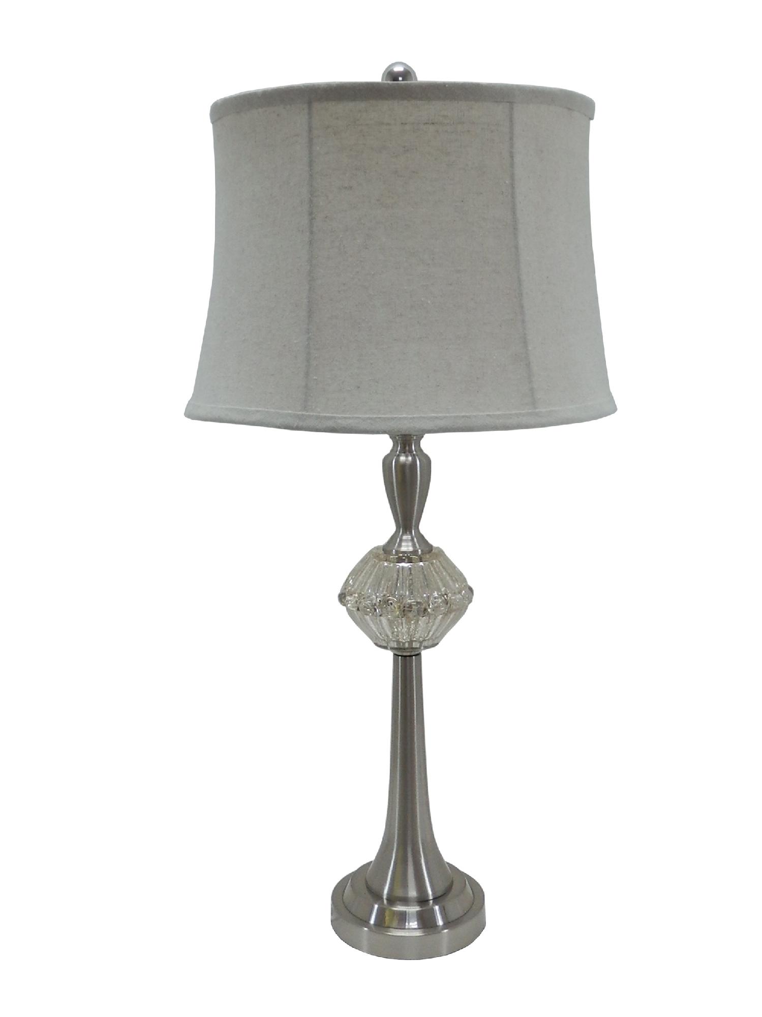 30" Mercury Glass & Metal Table Lamp with Polished Nickel Finish.