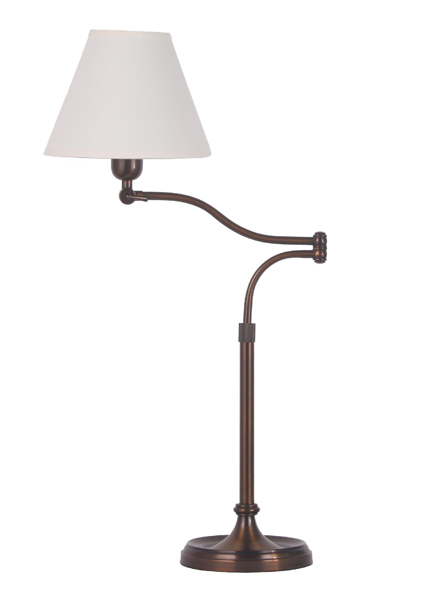 28-33" Adjustable Metal Swing Arm Table Lamp with English Bronze Finish.
