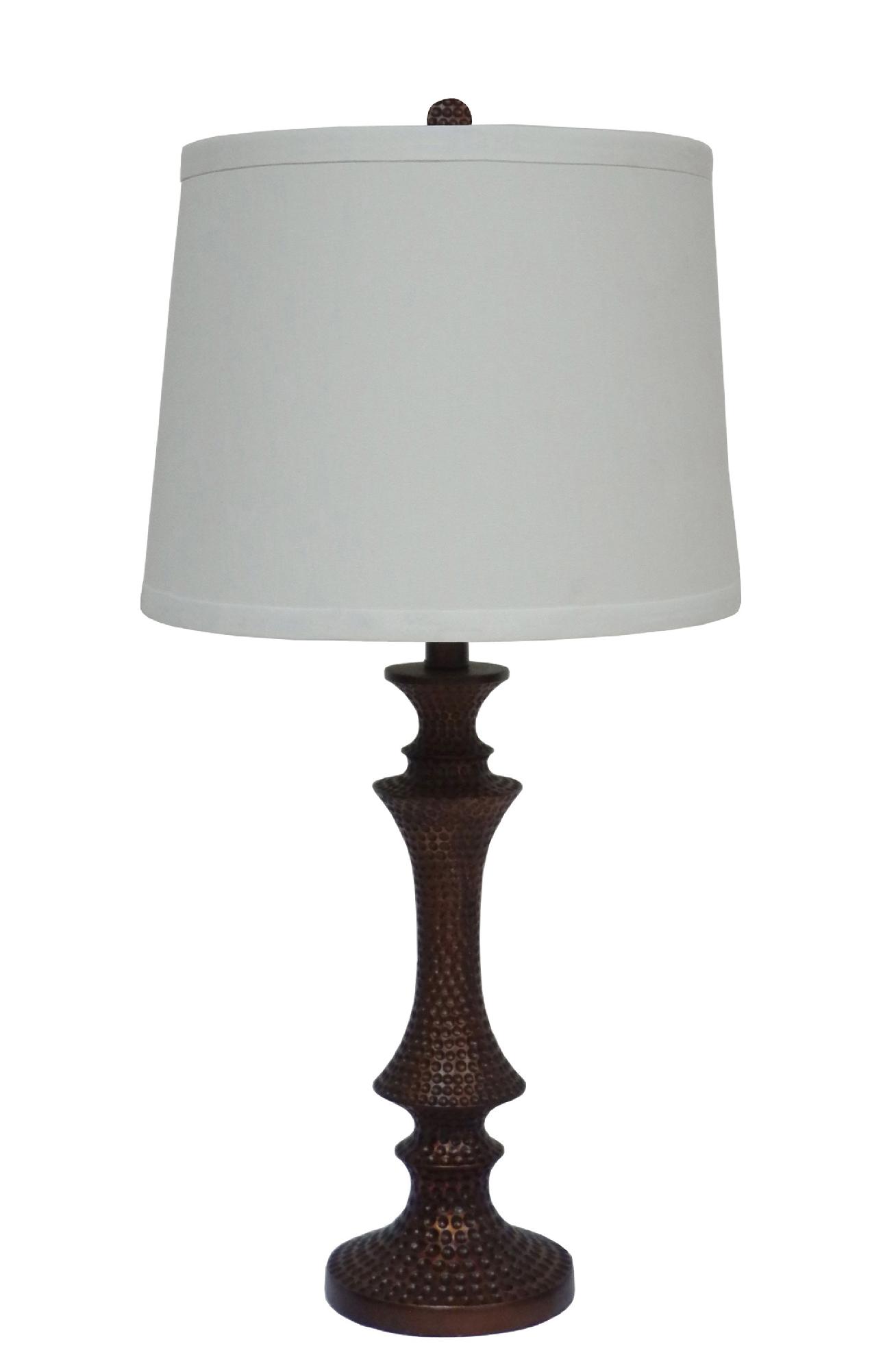 28" Resin Table Lamp with Antique Gold Finish.