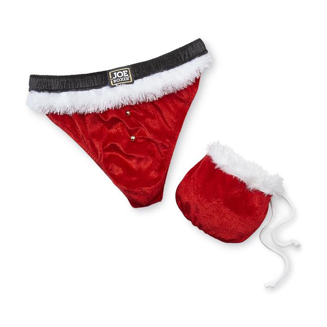 Joe Boxer Men's Christmas Novelty Thong Santa Claus