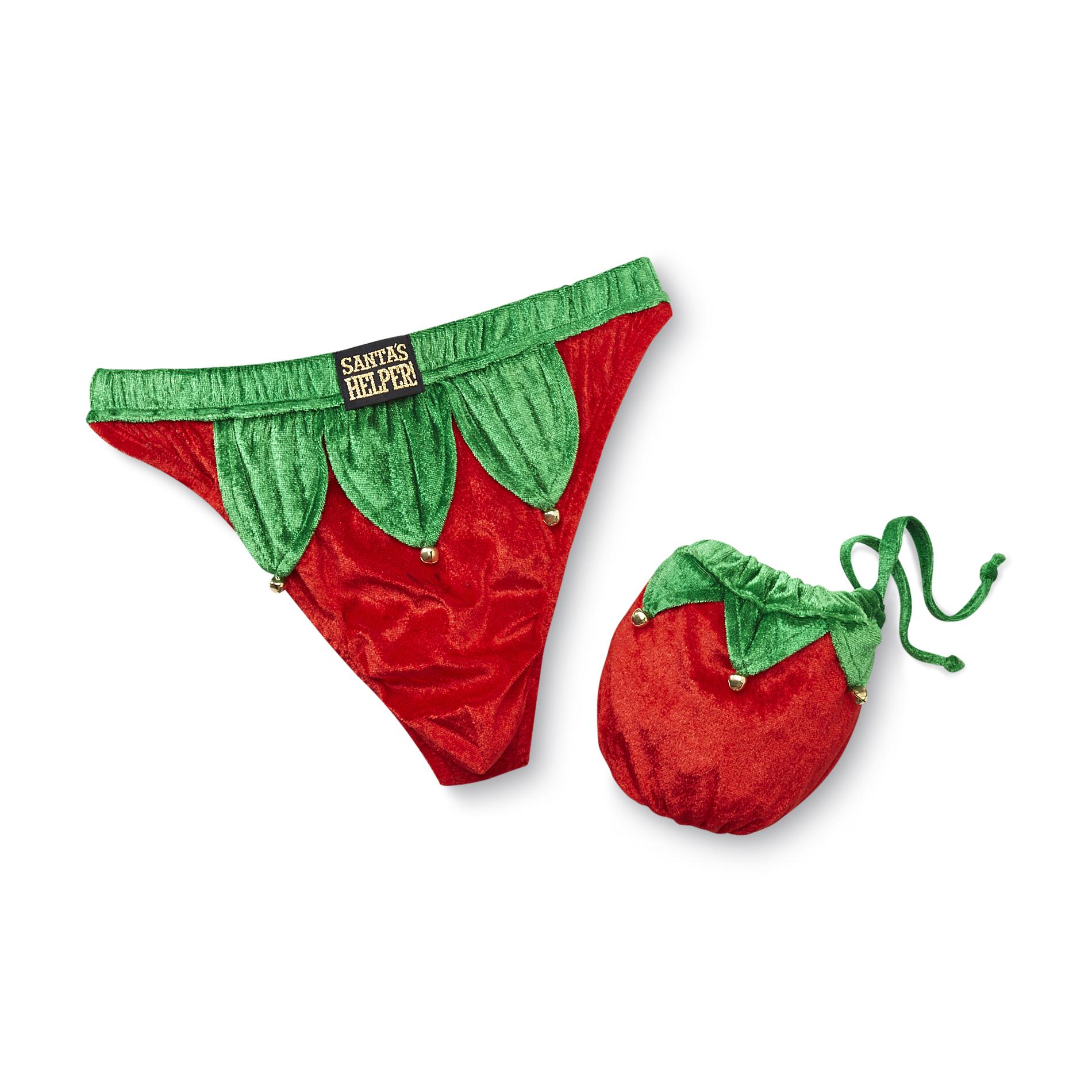 Joe Boxer Men's Christmas Novelty Thong Elf
