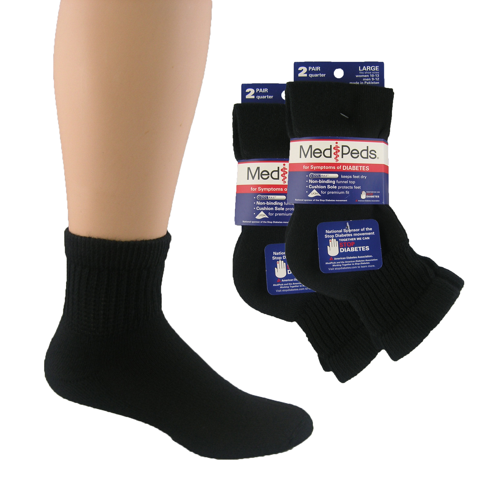 MediPeds Diabetic Quarter Socks - 4 Pr | Shop Your Way: Online Shopping
