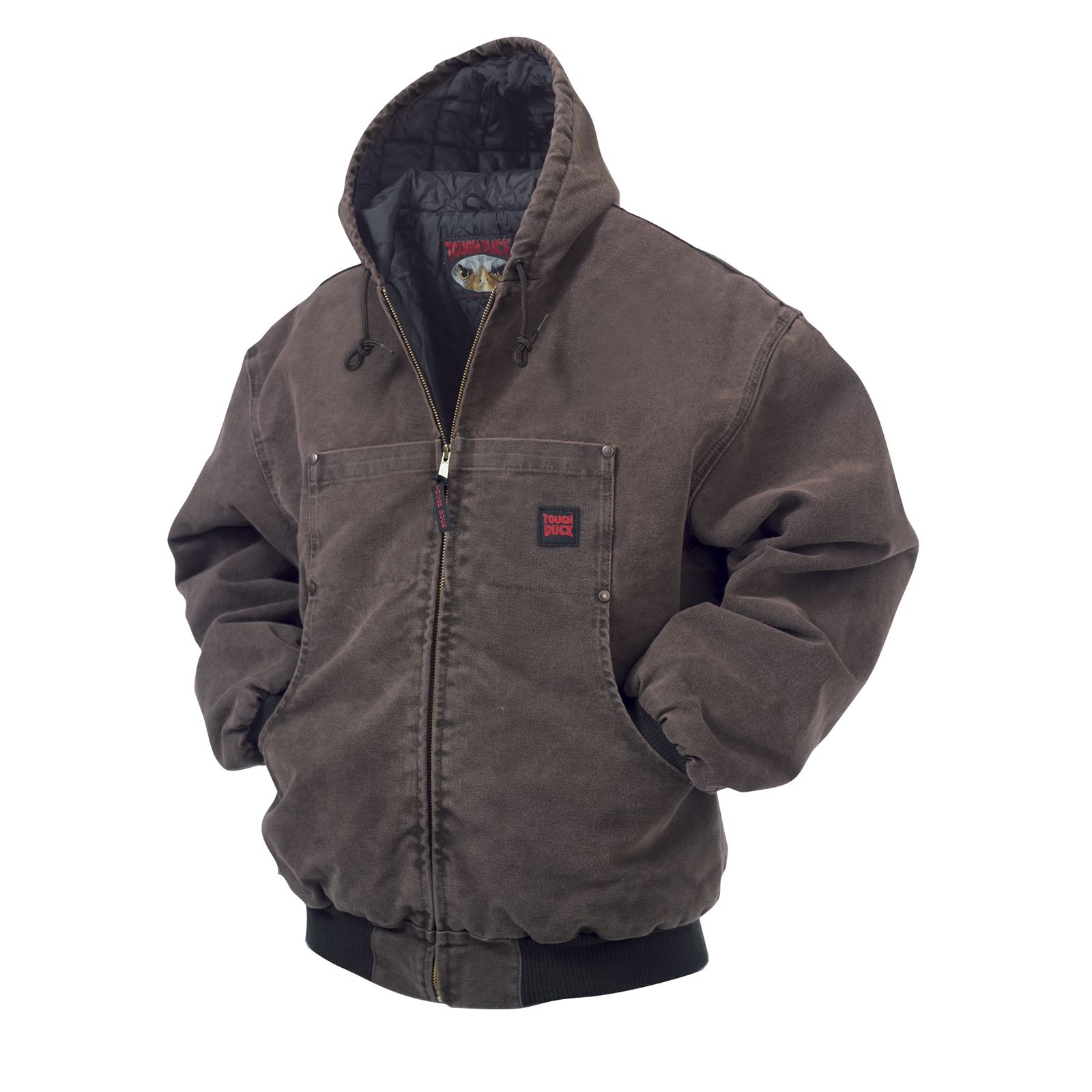 Tough Duck Men's Big & Tall Washed hooded duck bomber