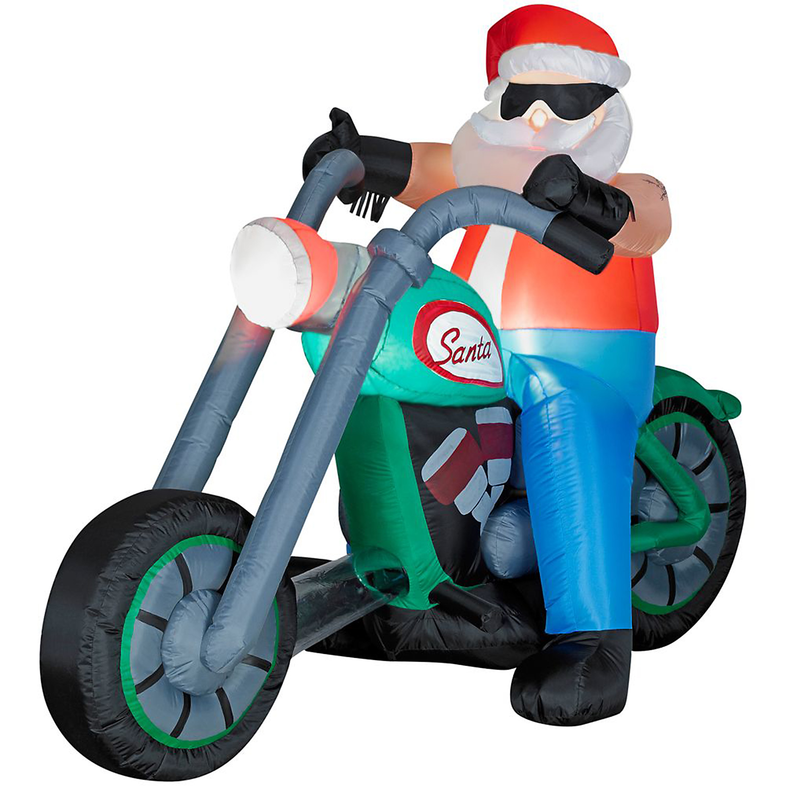 Gemmy Christmas Airblown Santa on Chopper Shop Your Way Online