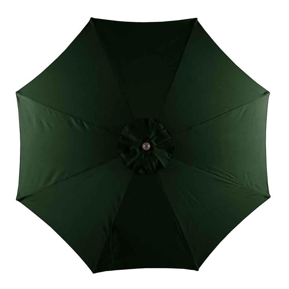 9 ft. Wind Protected Market Umbrella. Hunter Green 100% Solution Dyed Olefin Canopy with Bronze Powdercoated Frame
