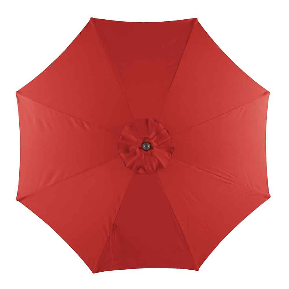 9 ft. Wind Protected Market Umbrella. Red Polyester Canopy with Black Powdercoated Frame