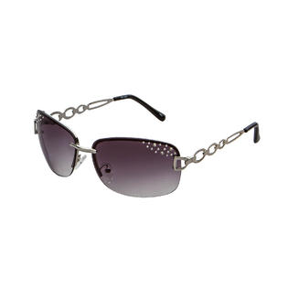 Studio S Women s Rimless Sunglasses Silver with Rhinestone ...