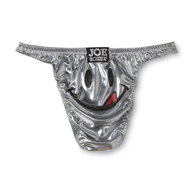 Joe Boxer Men's Metallic Thong Underwear Smiley Face