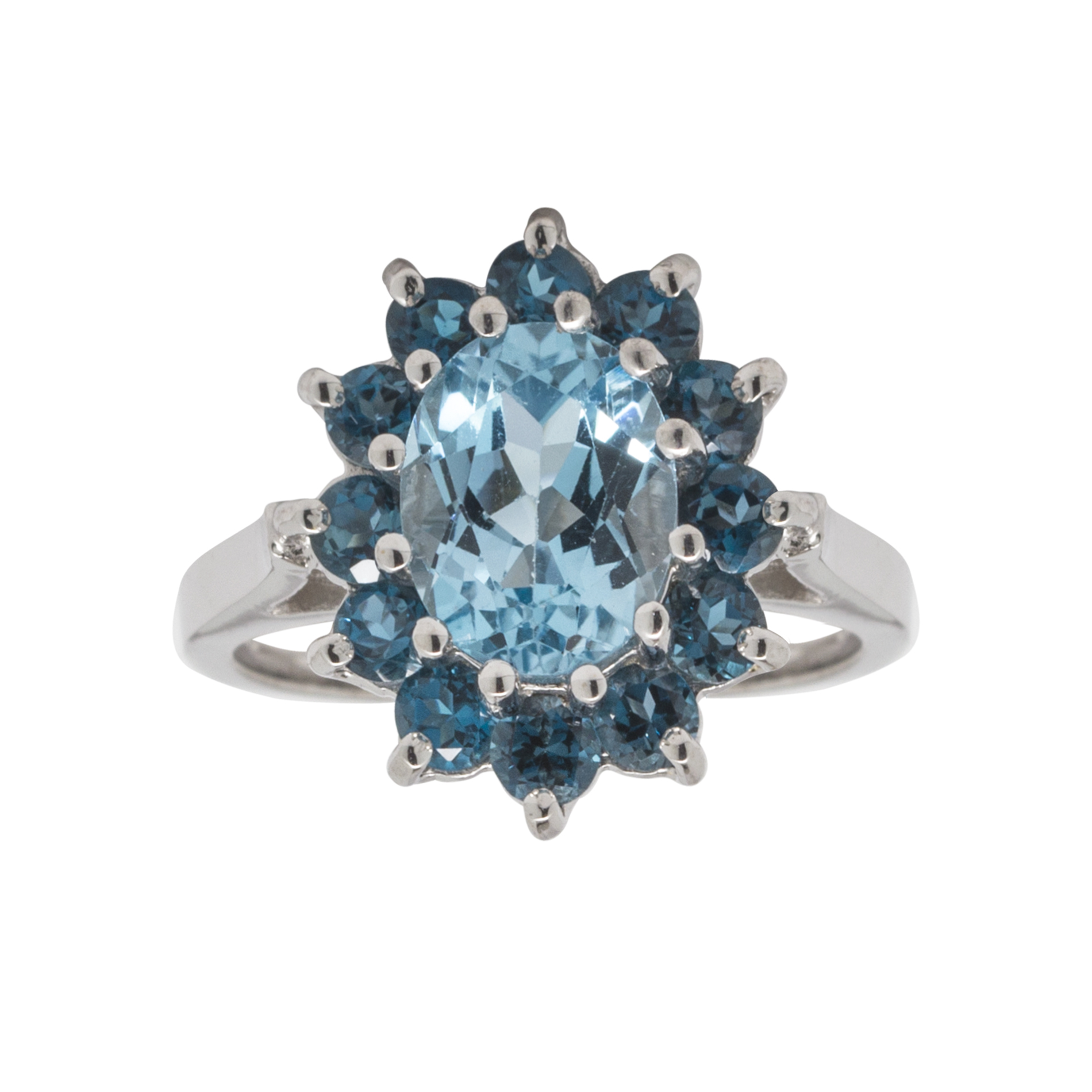 Swiss and London Blue Topaz Ring Sterling Silver