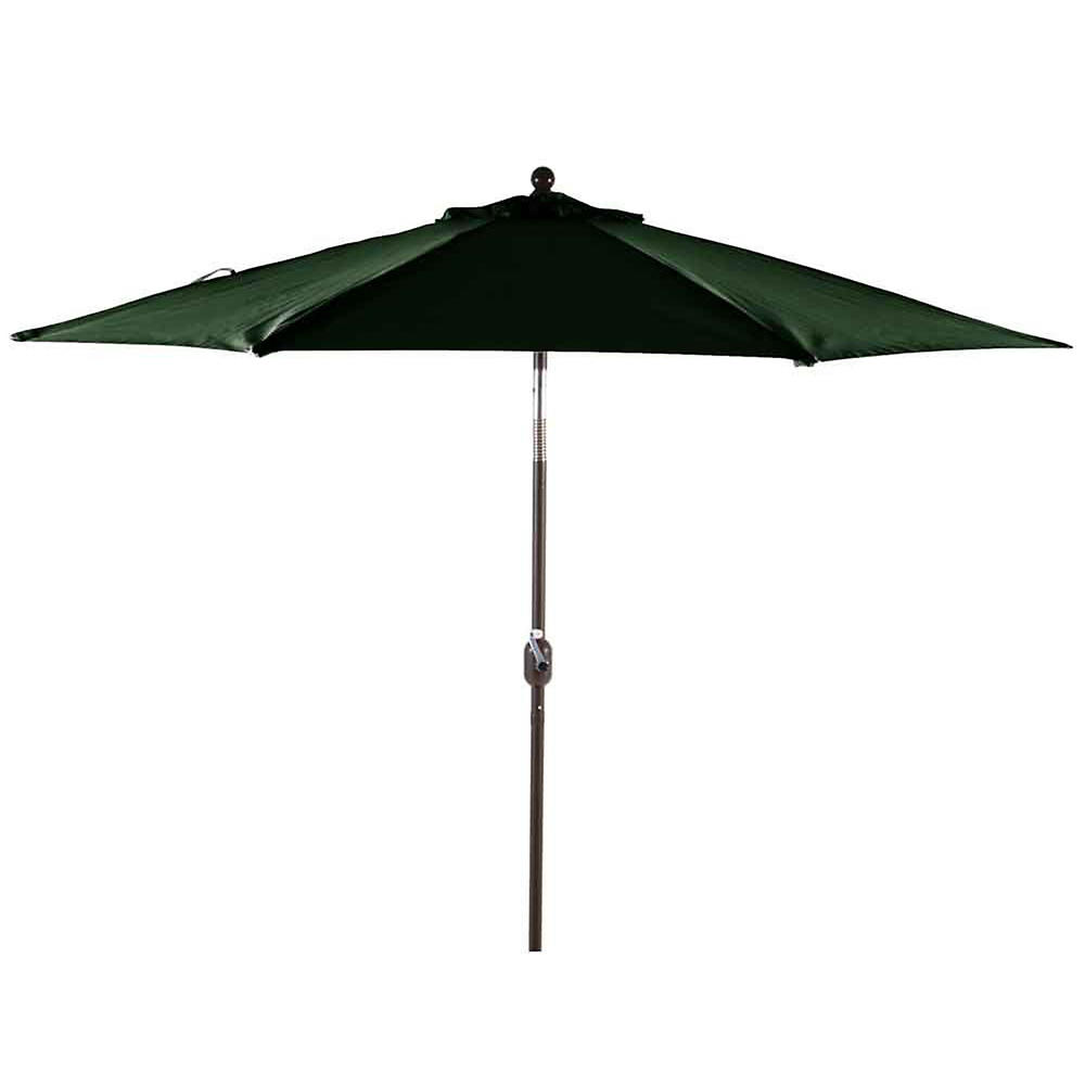 7.5 ft Wind Protected Market Umbrella. Forest Green Polyester Canopy with Bronze Powdercoated Frame