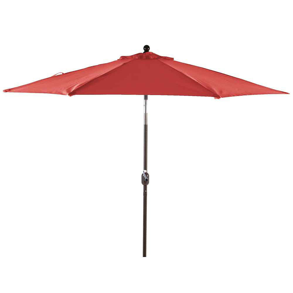 9 ft. Wind Protected Market Umbrella. Red Polyester Canopy with Black Powdercoated Frame