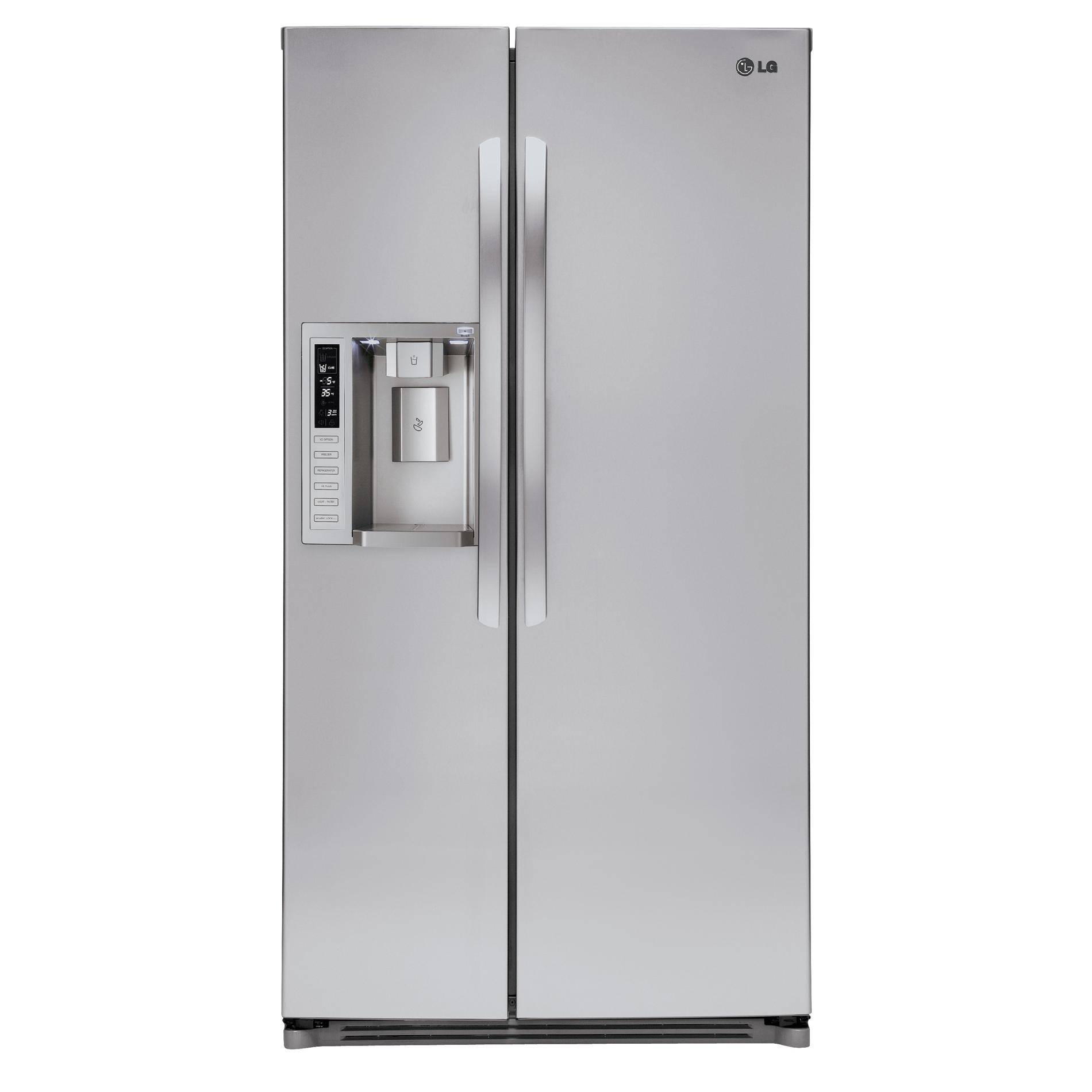 LG - LSC27937ST - 27 cu.ft. Side-by-Side Refrigerator w/ Slim SpacePlus Lg Stainless Steel Side By Side Refrigerator