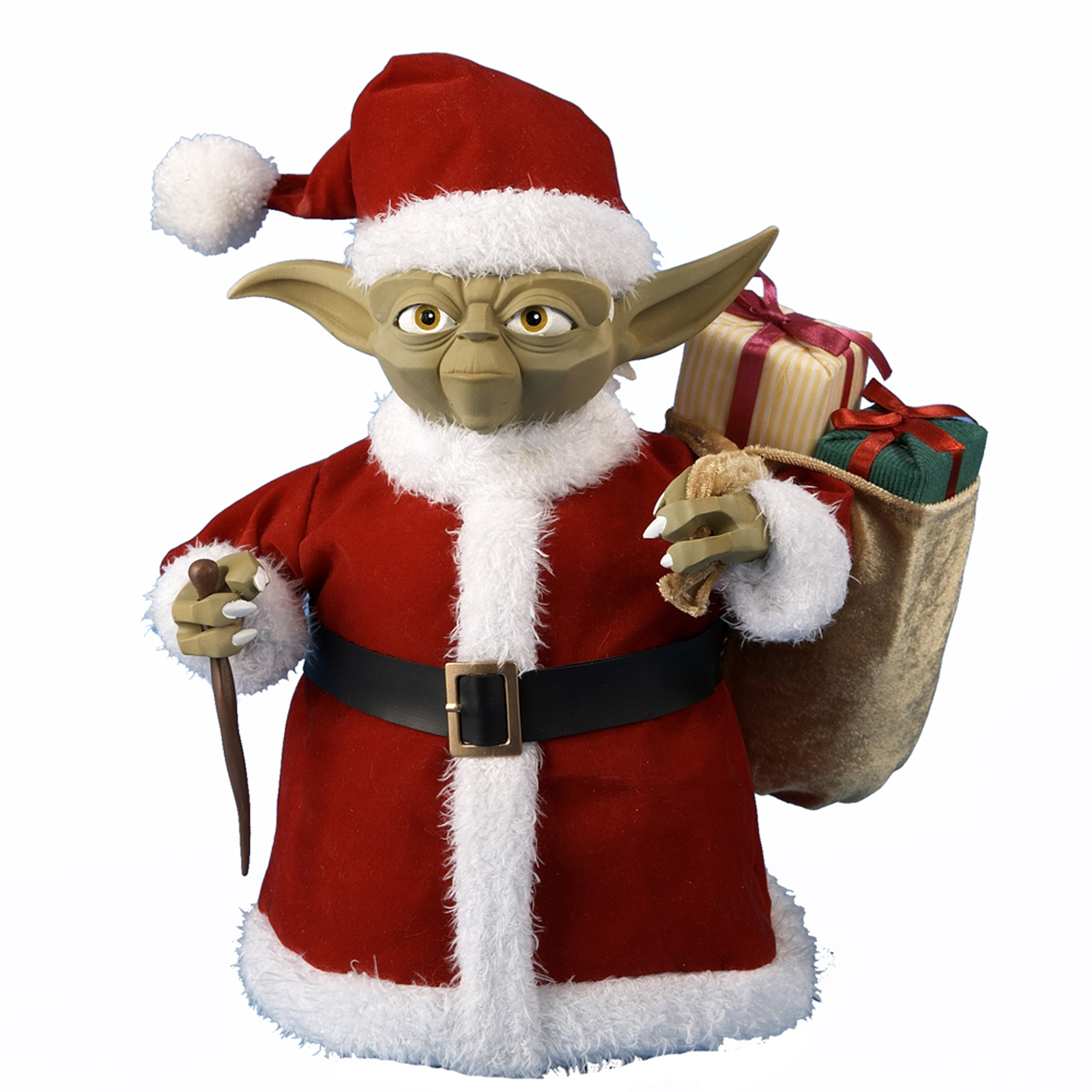 Kurt Adler 10" Yoda in Fabric Santa Outfit Tablepiece Christmas Decoration