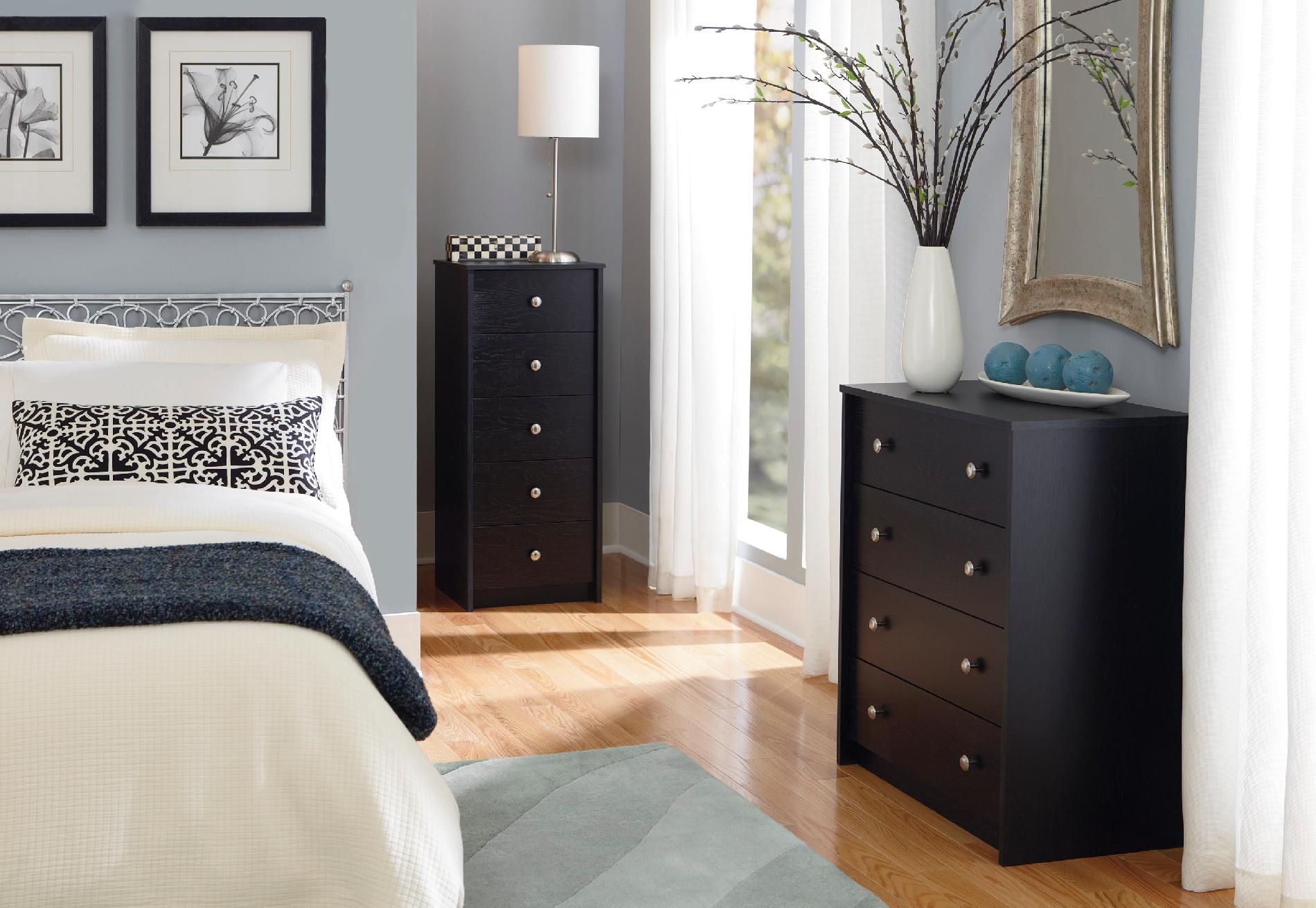 Essential Home 4 Drawer Dresser Ebony: Smart Bedroom Storage by Kmart