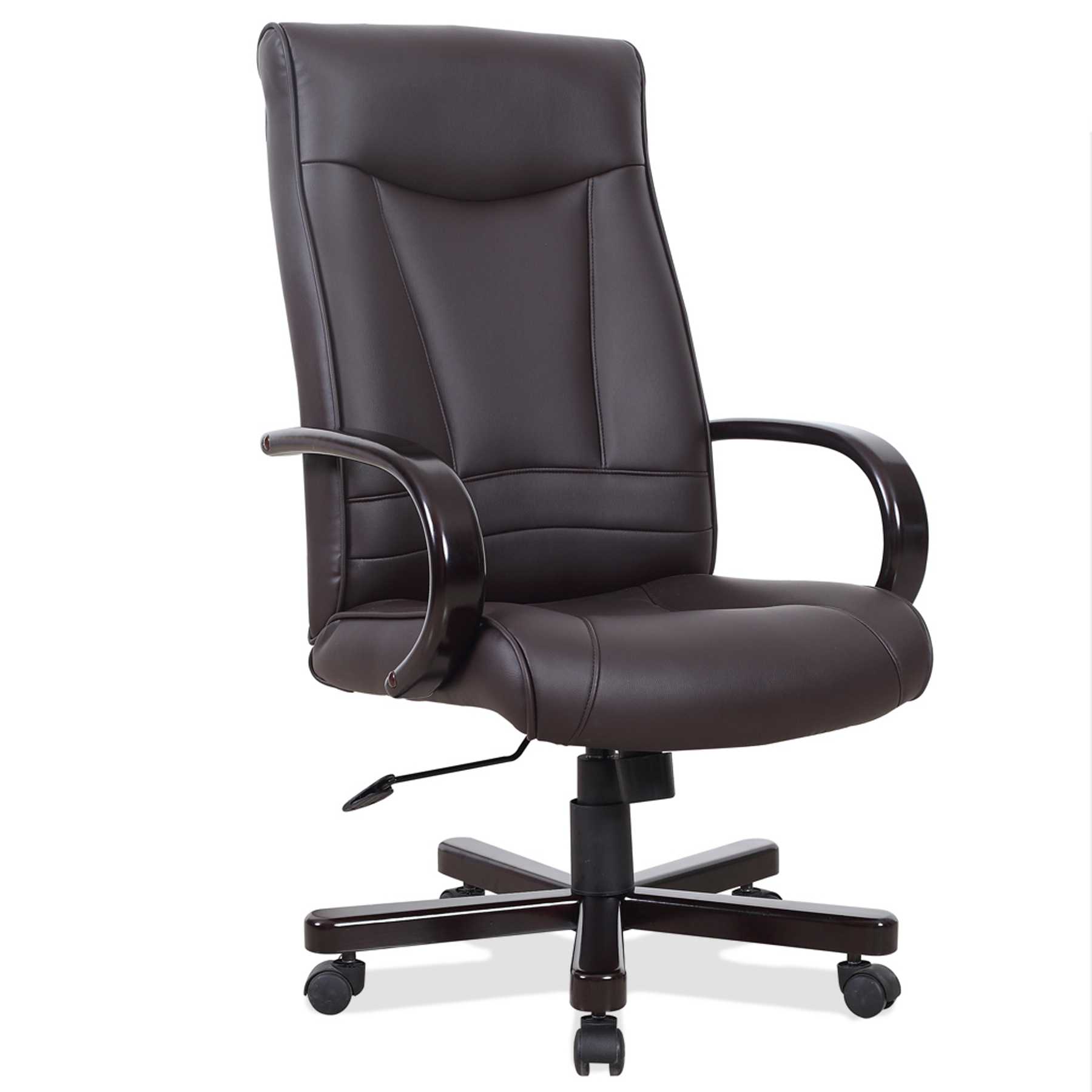 Leick Deep Brown Faux Leather Executive Office Chair with ...