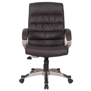 Leick Deep Brown Faux Leather Executive Office Chair - Home - Furniture